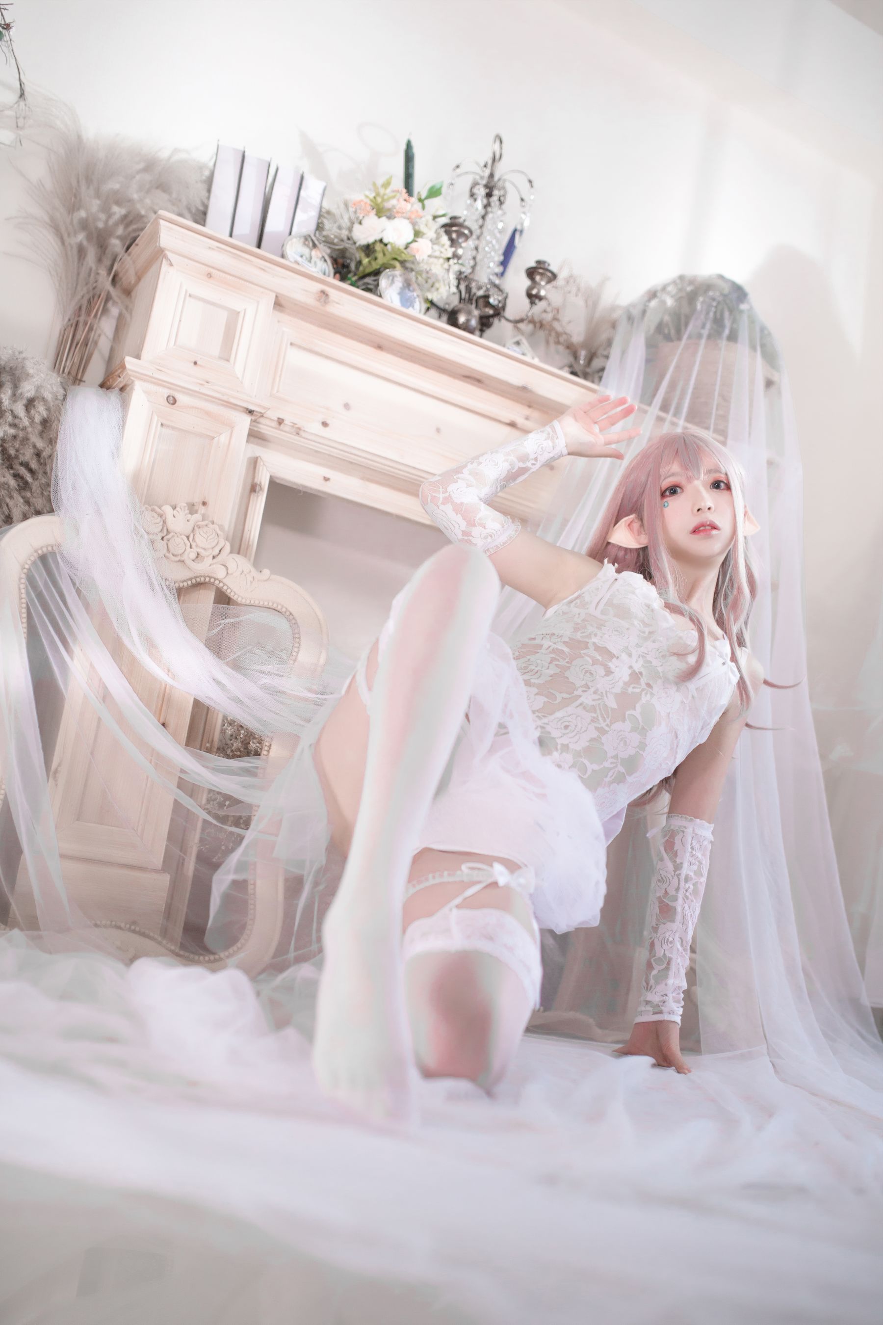 [Cosplay写真] 疯猫ss – 纯白精灵 [29P] - 秀人网免费无水印在线套图写真