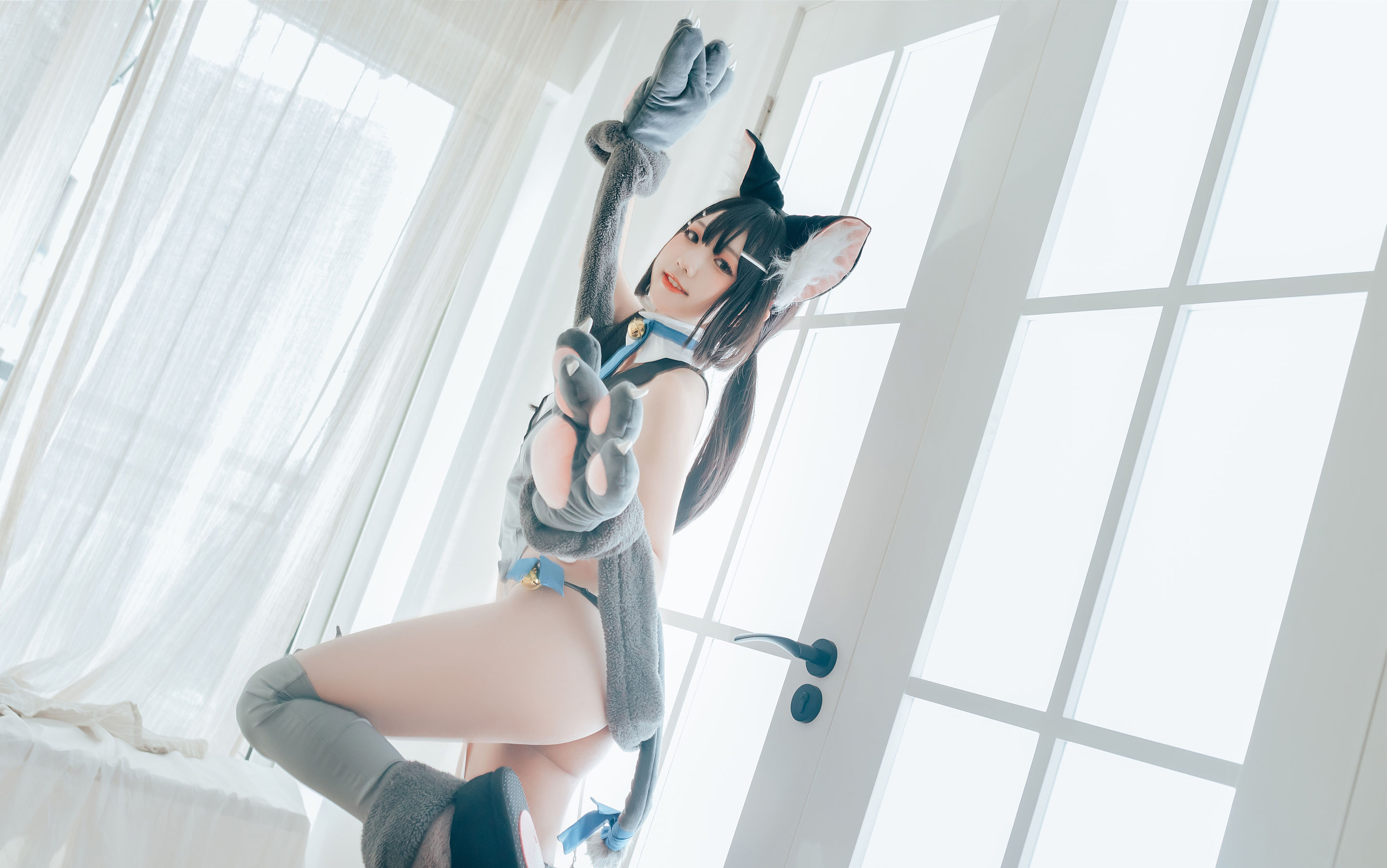 微博萌妹蓝小沂KiKi – 猫娘 [7P] - 秀人网免费无水印在线套图写真