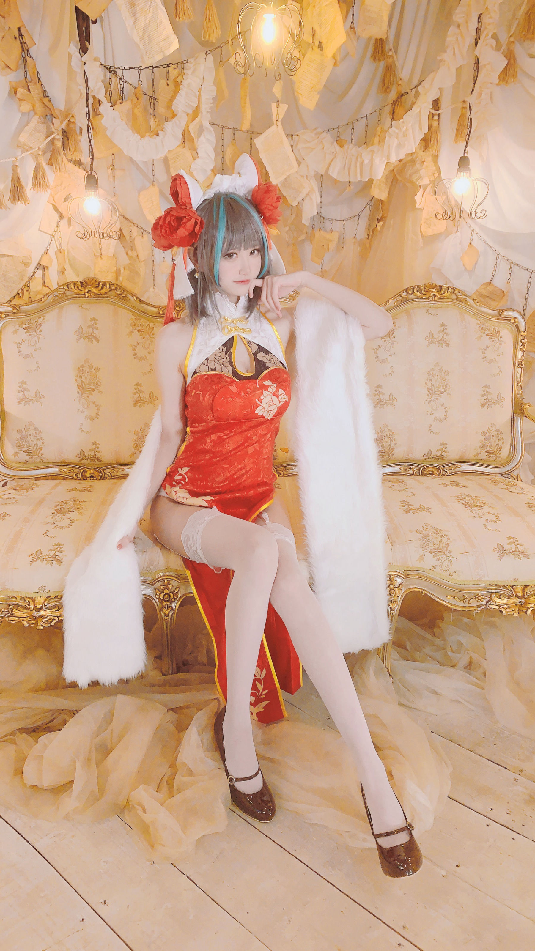 千阳(ちよ) – 柴郡旗袍cos [9P] - 秀人网免费无水印在线套图写真