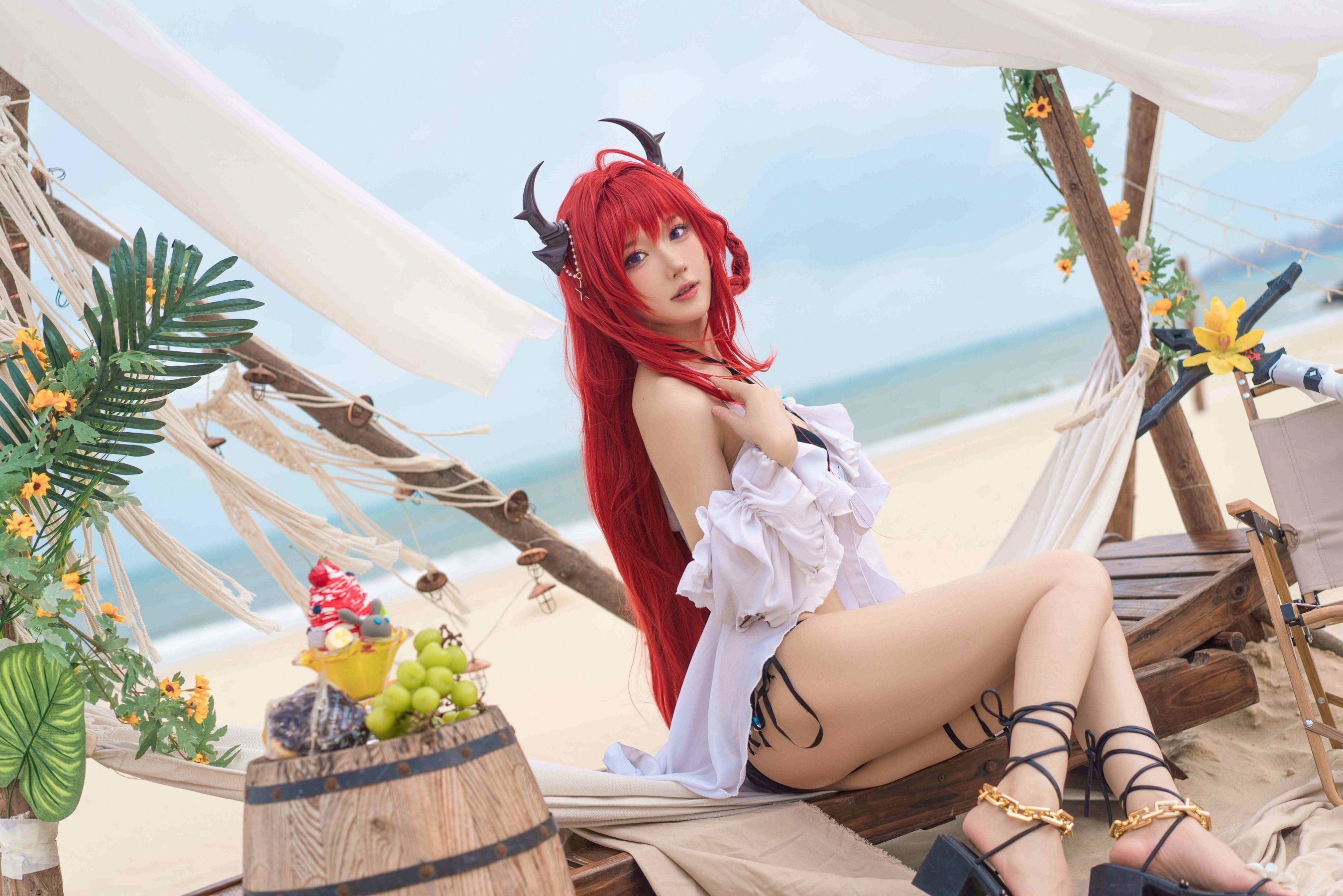 动漫博主阿包也是兔娘 – 明日方舟 史尔特尔泳装 [50P] - 秀人网免费无水印在线套图写真