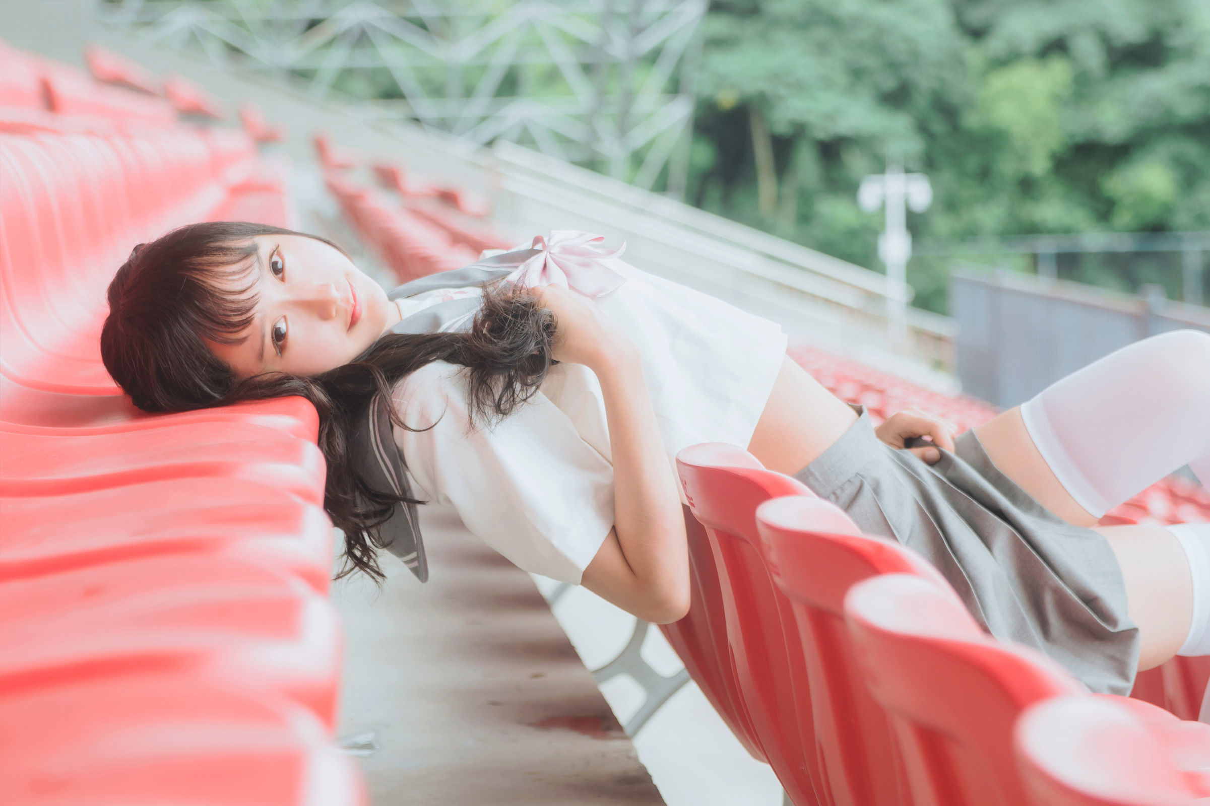 [萝莉COS] 木绵绵OwO – 灰色JK制服 [38P] - 秀人网免费无水印在线套图写真