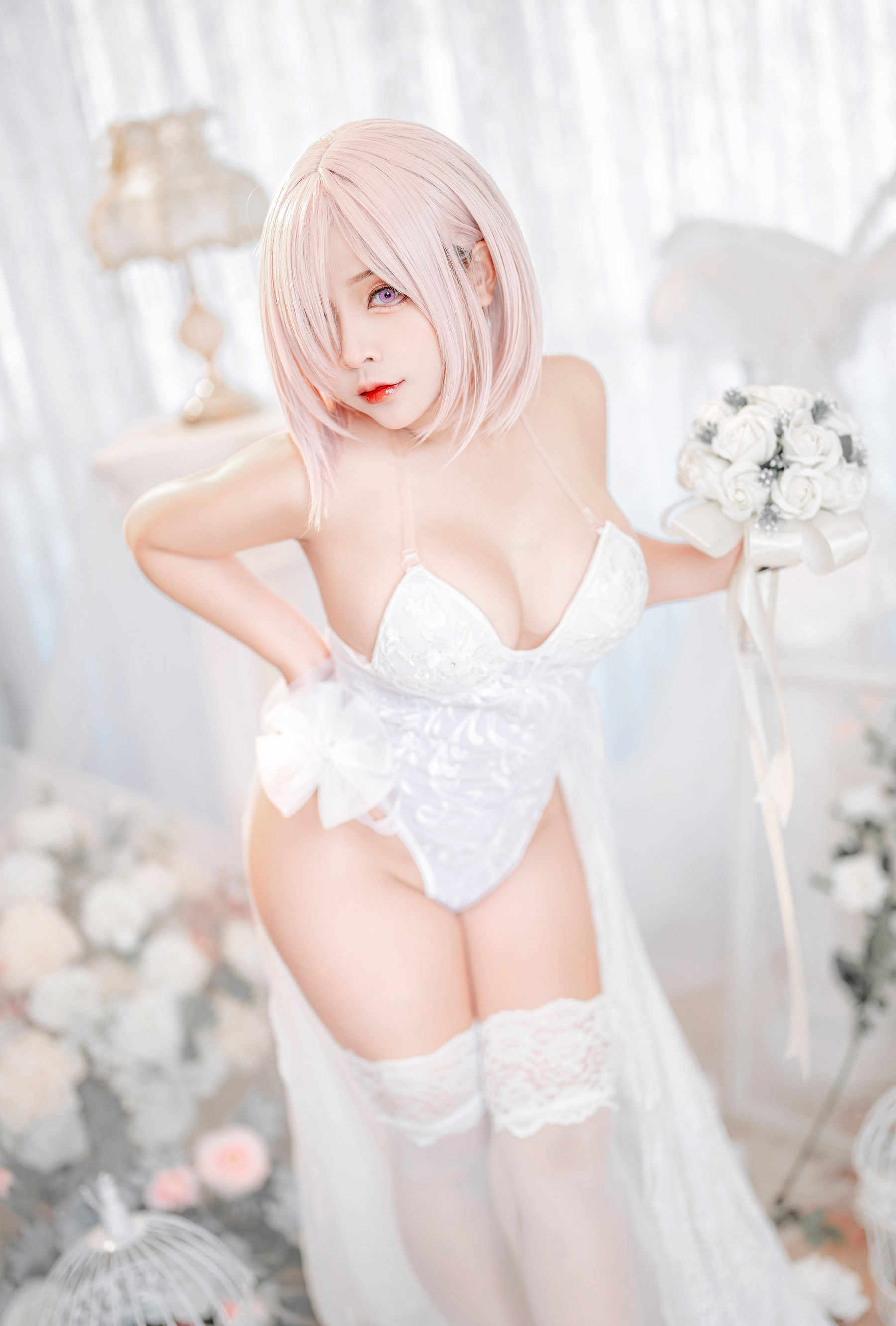 Sayo Momo – Mashu white lingerie body oil [57P] - 秀人网免费无水印在线套图写真