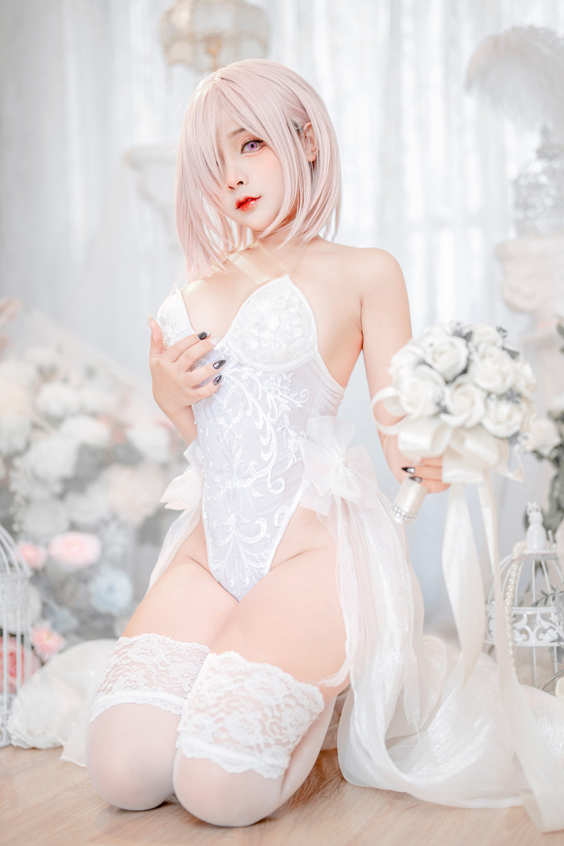 Sayo Momo – Mashu white lingerie body oil [57P] - 秀人网免费无水印在线套图写真