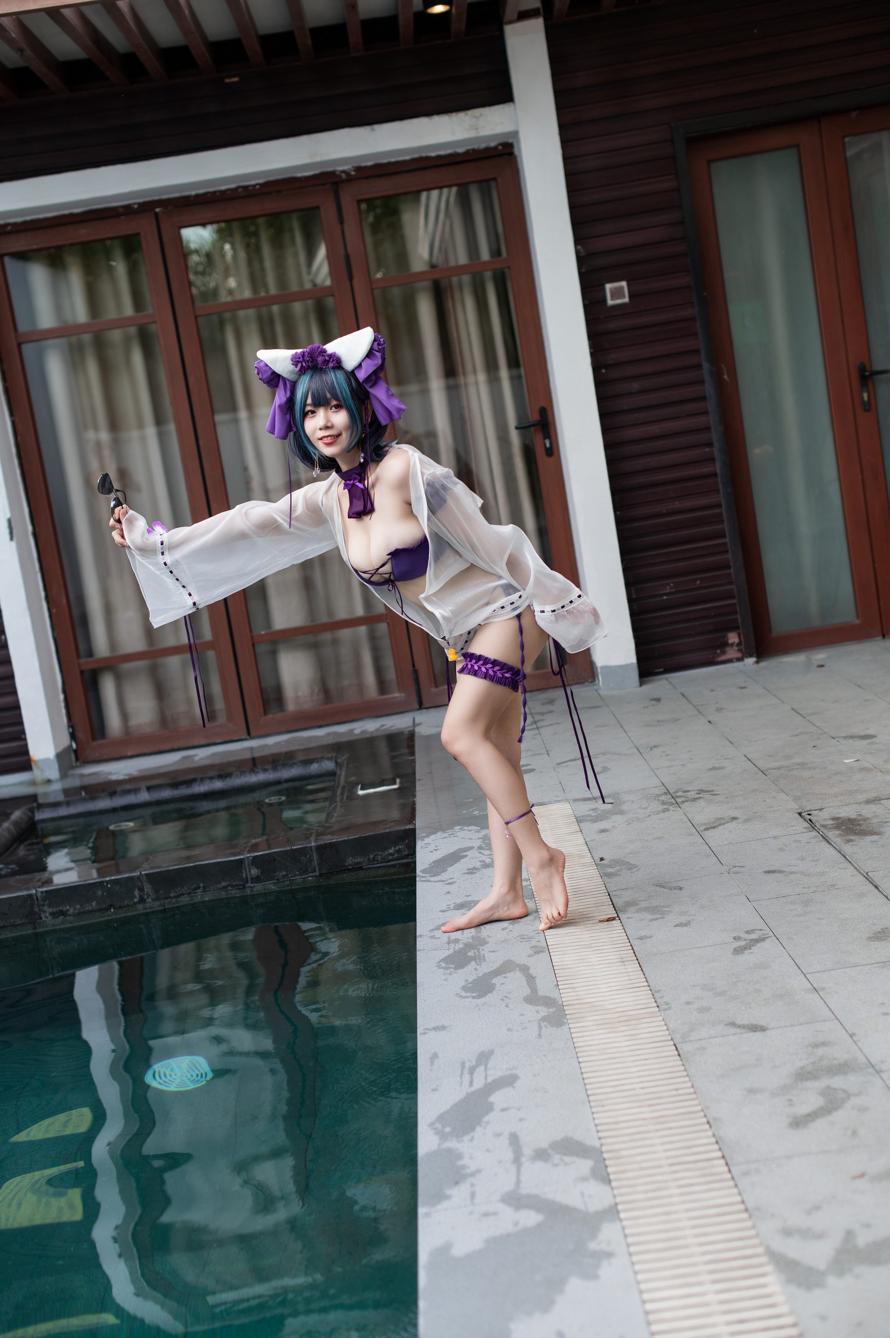 末夜787 – 舰长 柴郡泳装 [31P] - 秀人网免费无水印在线套图写真