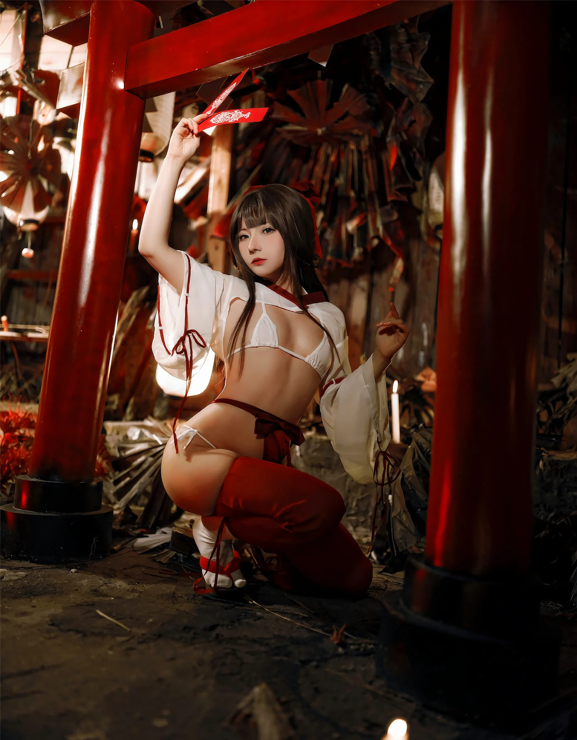 是三不是世w – 祈福巫女 [43P] - 秀人网免费无水印在线套图写真