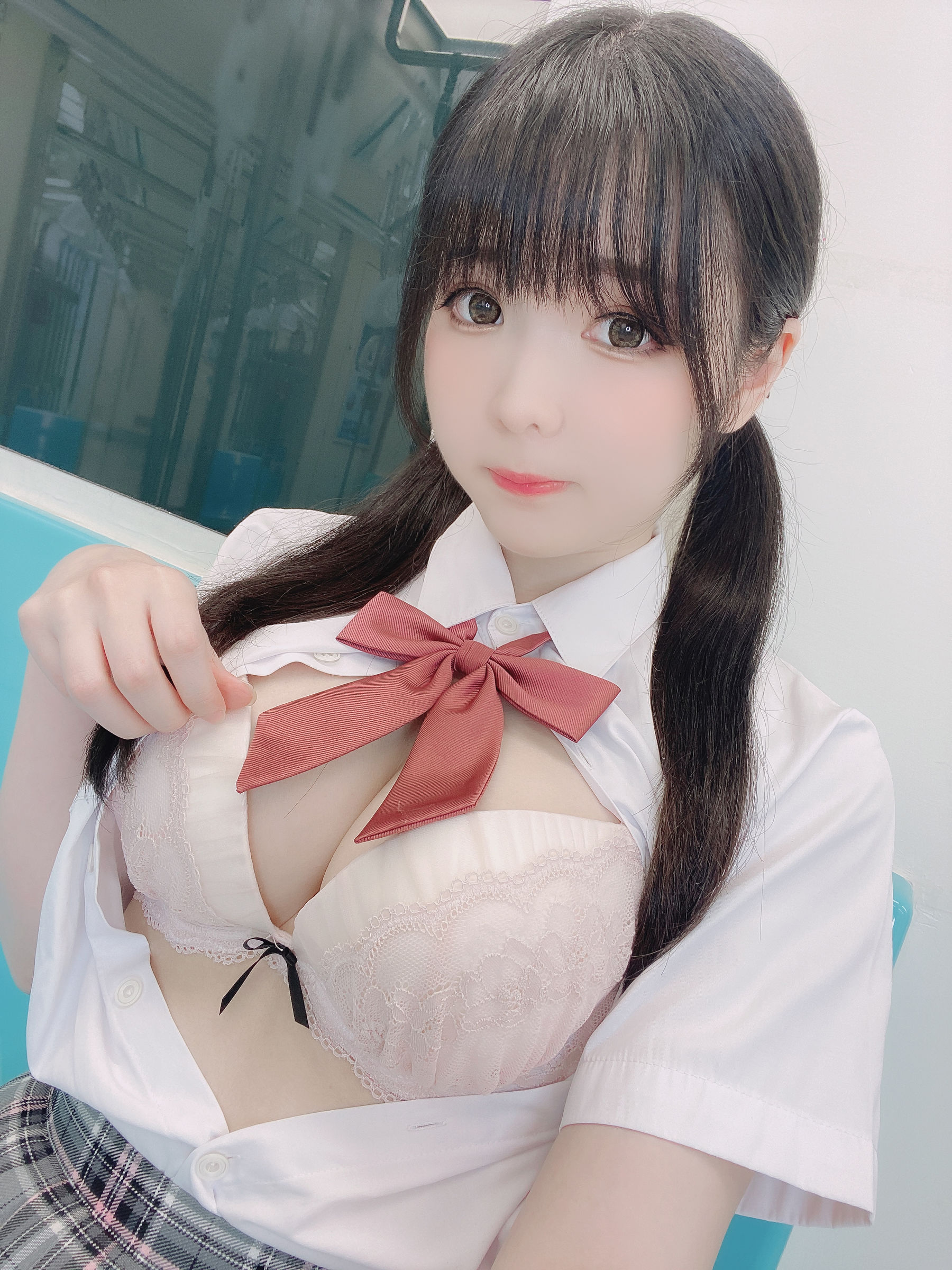 霜月shimo – JK格子裙 [22P] - 秀人网免费无水印在线套图写真