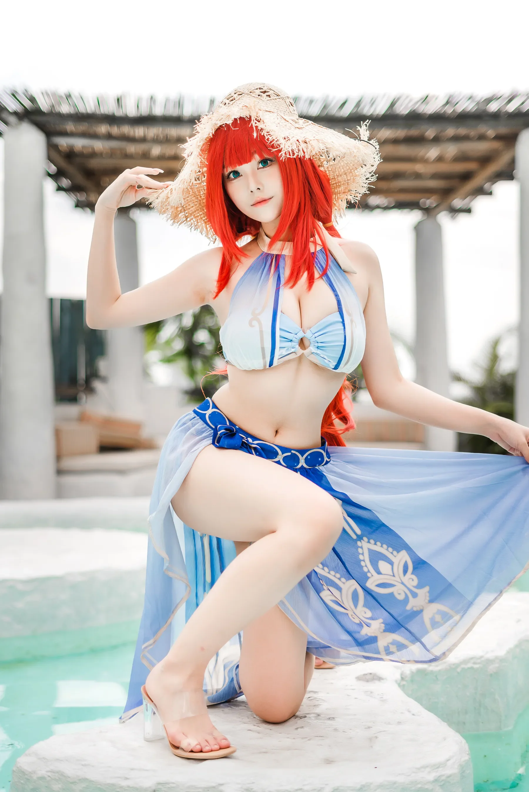 蜜汁猫裘 – 原神 妮露泳装 [21P] - 秀人网免费无水印在线套图写真