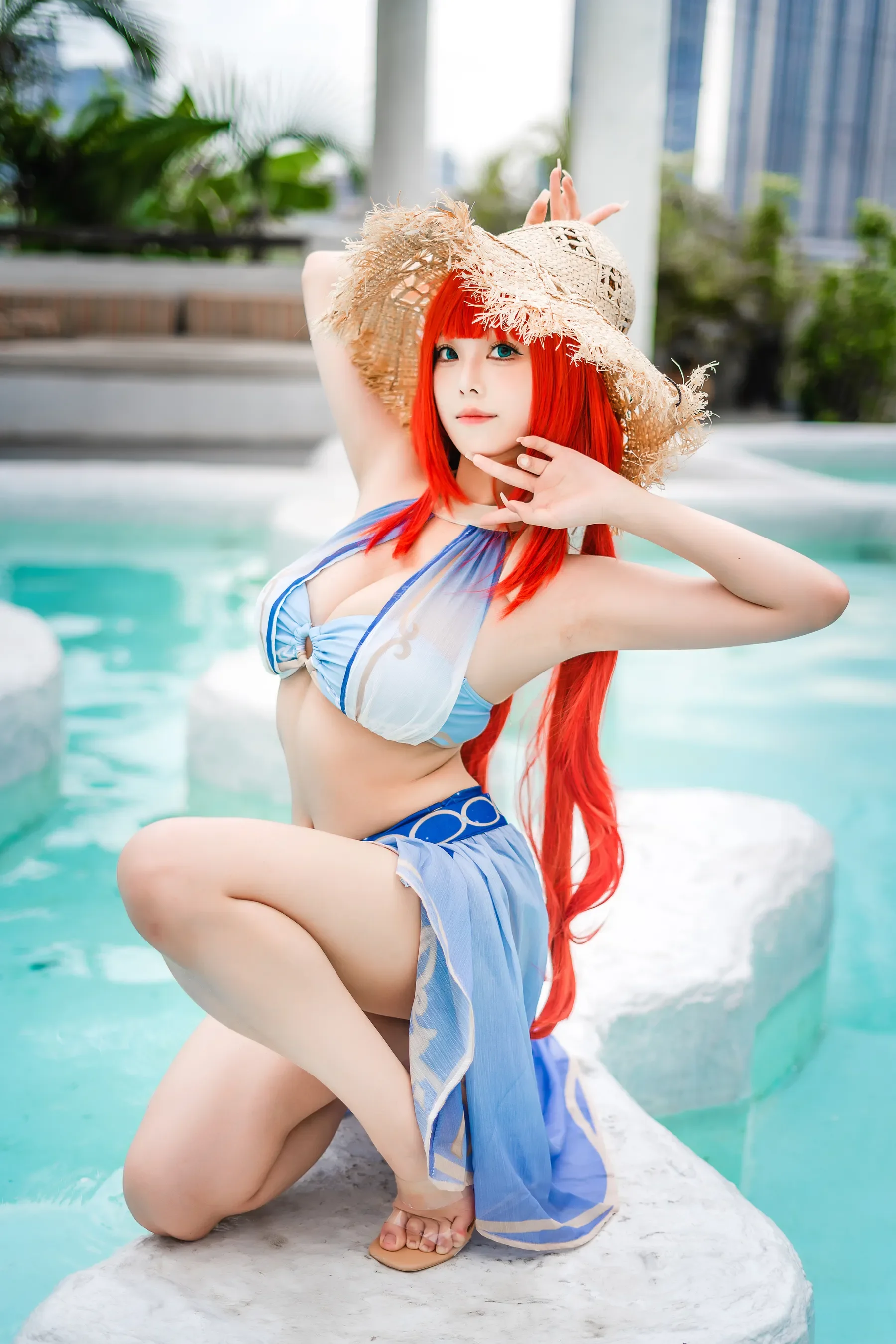 蜜汁猫裘 – 原神 妮露泳装 [21P] - 秀人网免费无水印在线套图写真