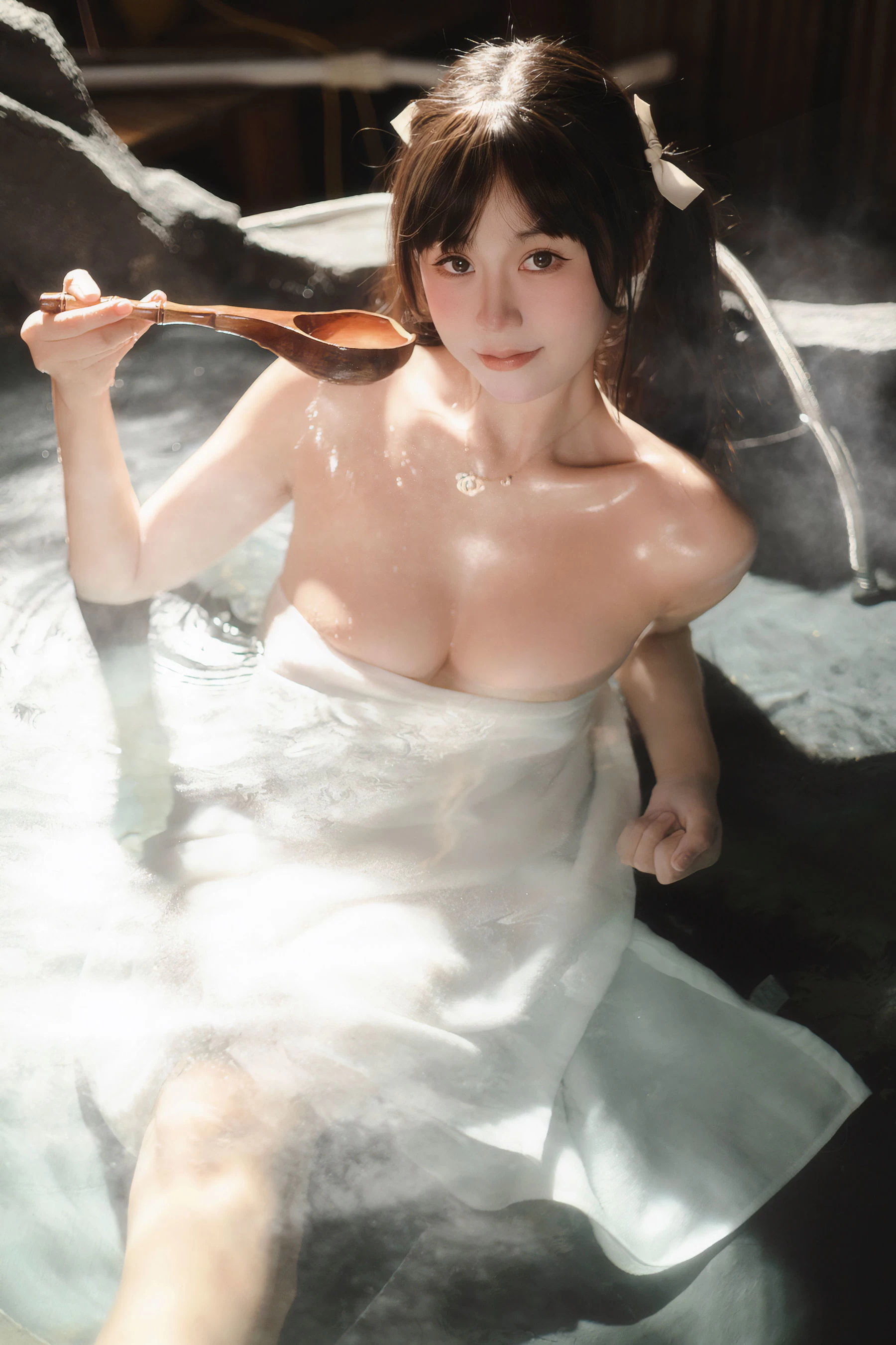 灵罗娃娃 &#8211; 温泉 [30P] - 秀人网免费无水印在线套图写真