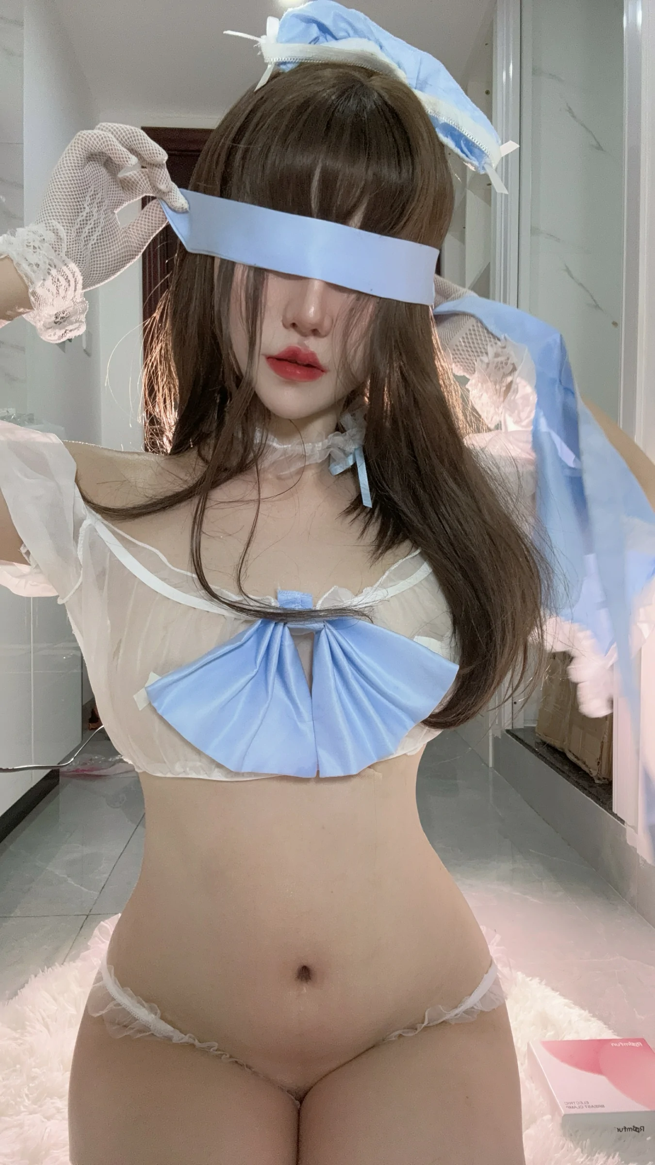 阿薰kaOri &#8211; 蓝色奶油蛋糕 [19P] - 秀人网免费无水印在线套图写真