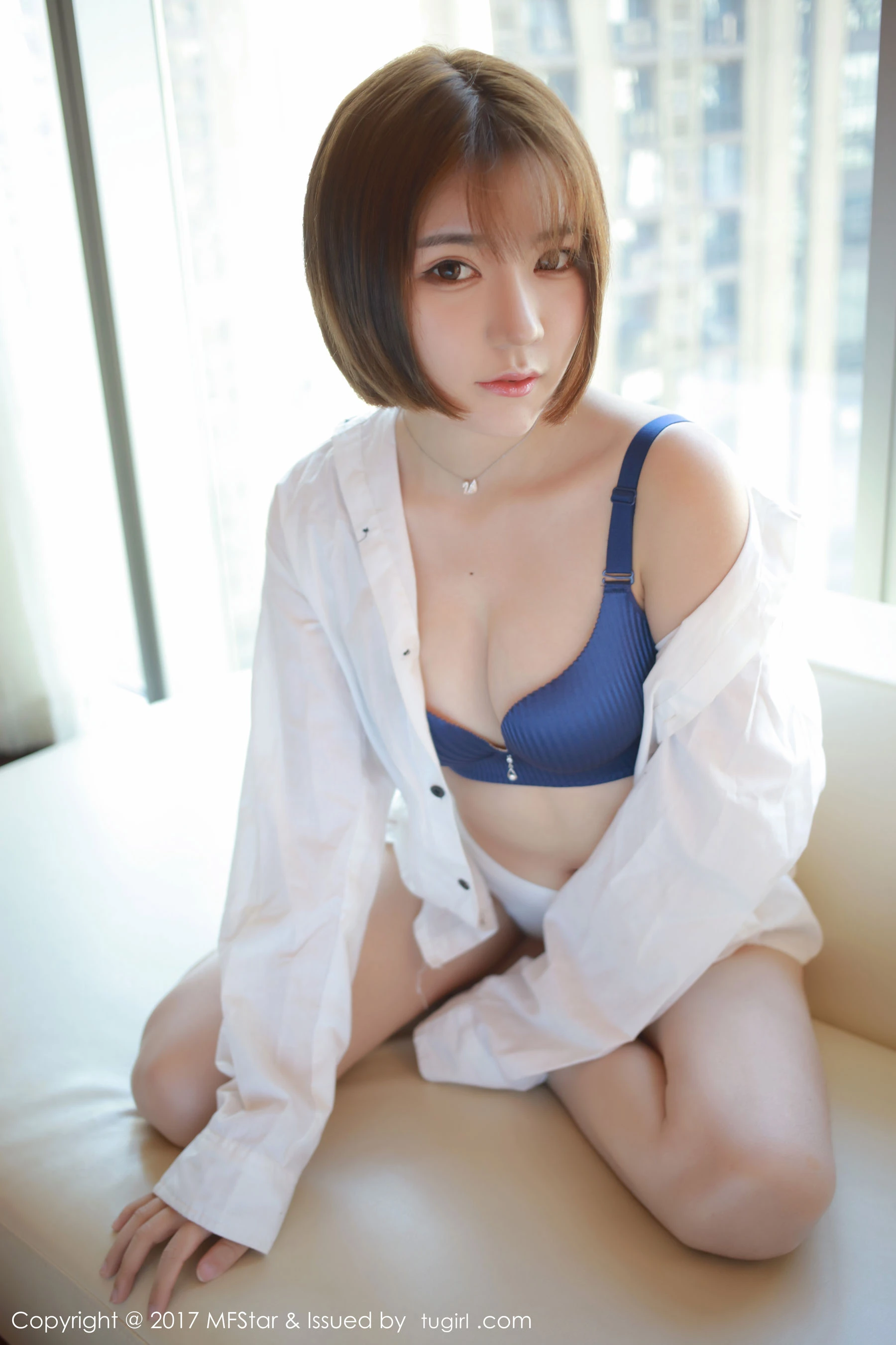 图片[2]-冷不丁《性感衬衫与蕾丝诱惑》 模范学院 Vol.089-COS写真在线网