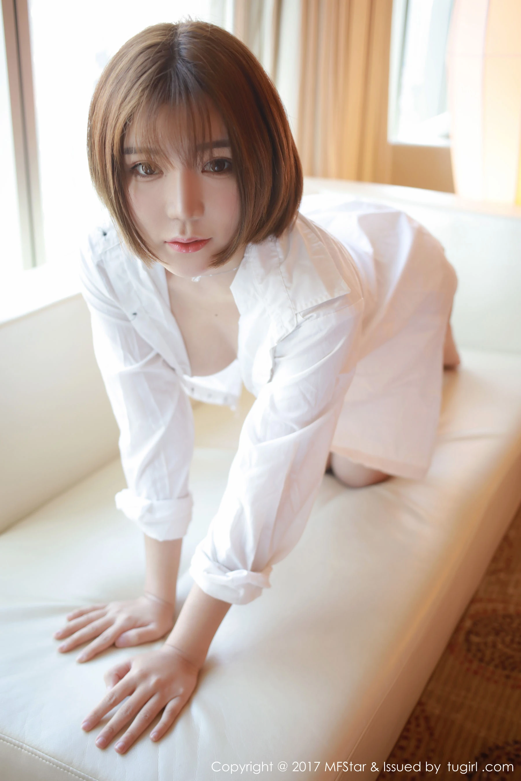 图片[4]-冷不丁《性感衬衫与蕾丝诱惑》 模范学院 Vol.089-COS写真在线网