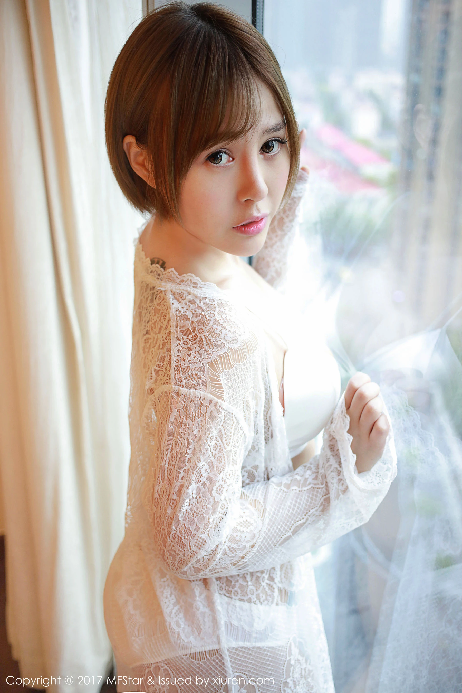 图片[3]-Evelyn艾莉《蕾丝半透内衣》 模范学院 Vol.099-COS写真在线网