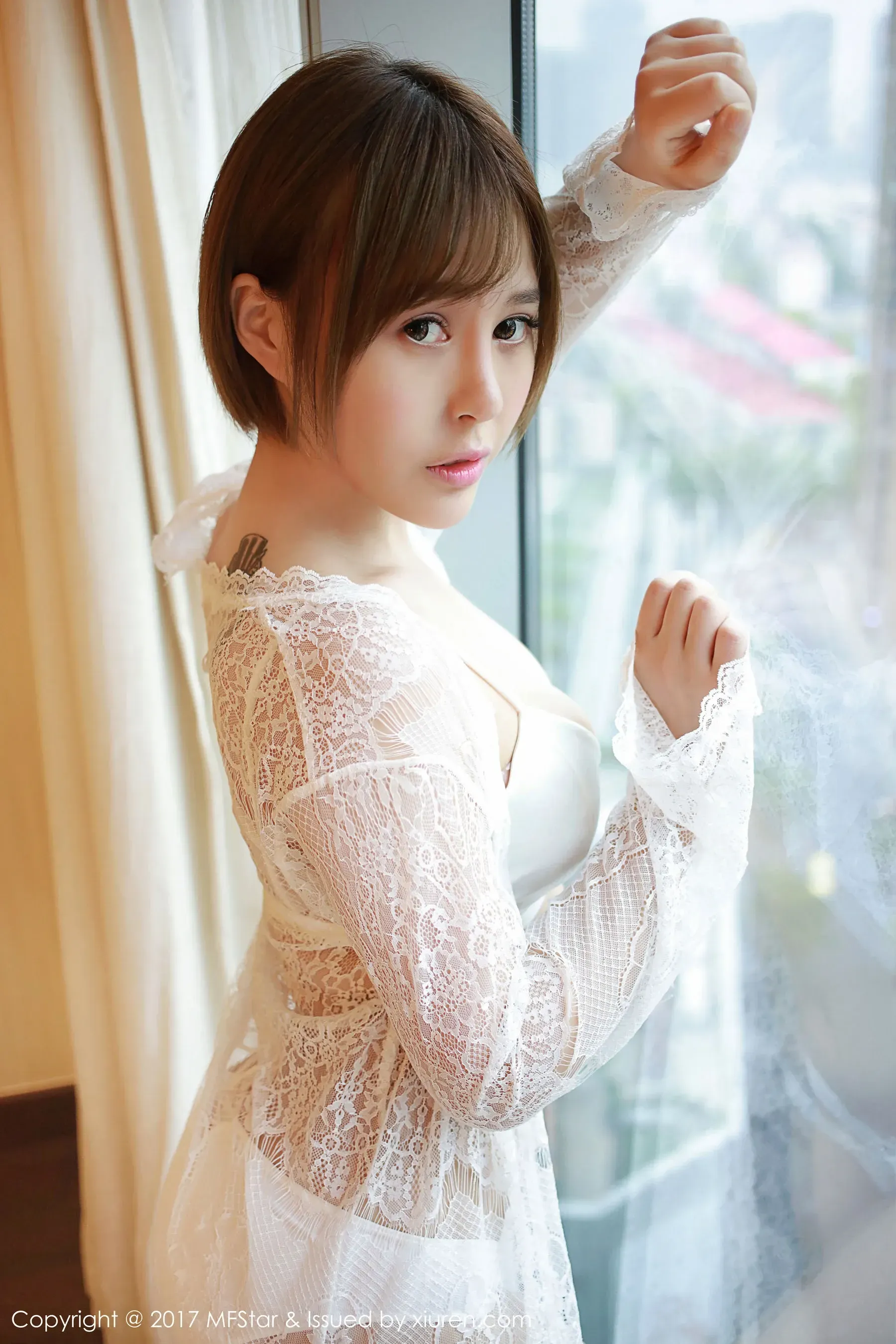 图片[4]-Evelyn艾莉《蕾丝半透内衣》 模范学院 Vol.099-COS写真在线网