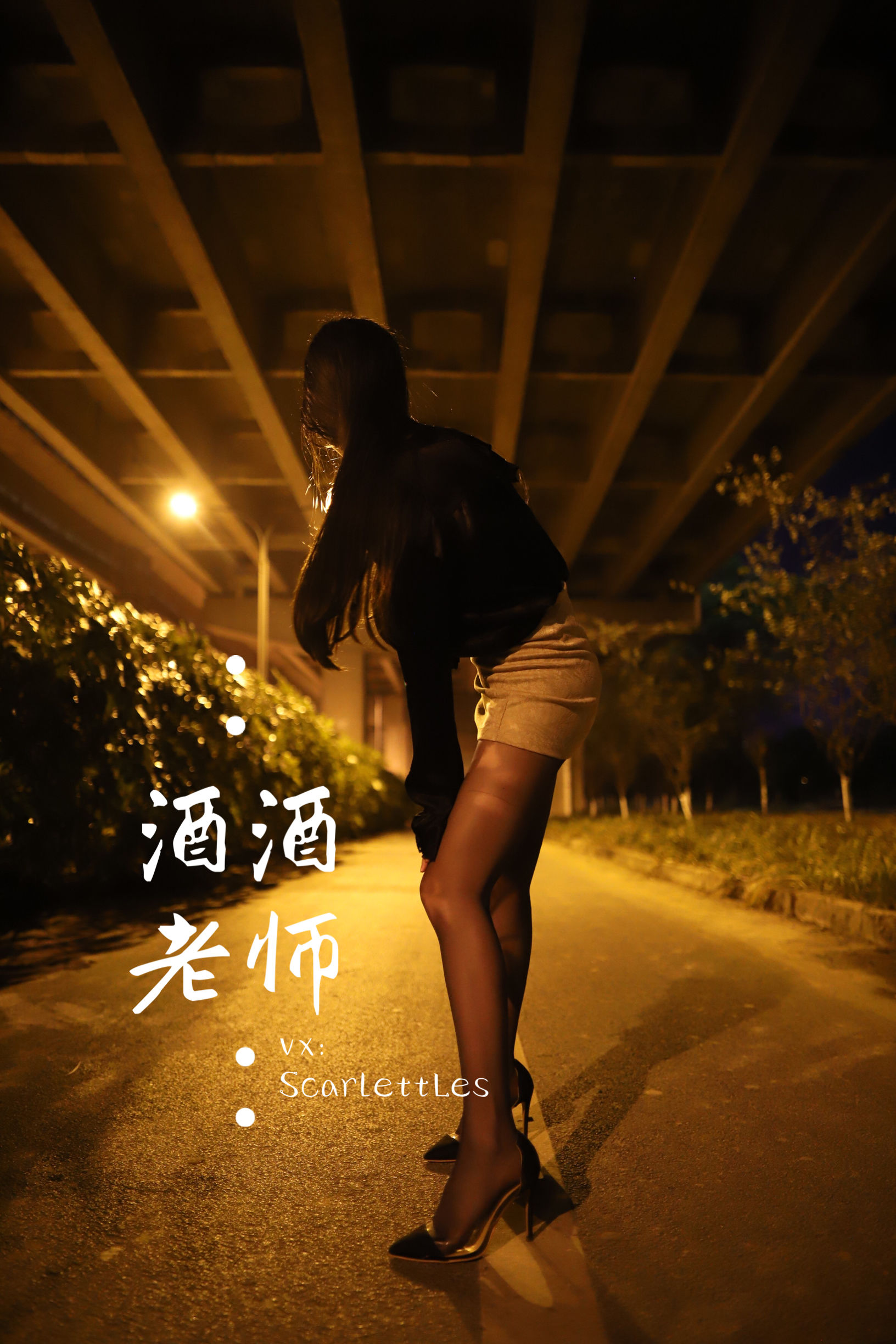 酒酒老师 – 桥下的户外丝袜课堂 [88P] - 秀人网免费无水印在线套图写真