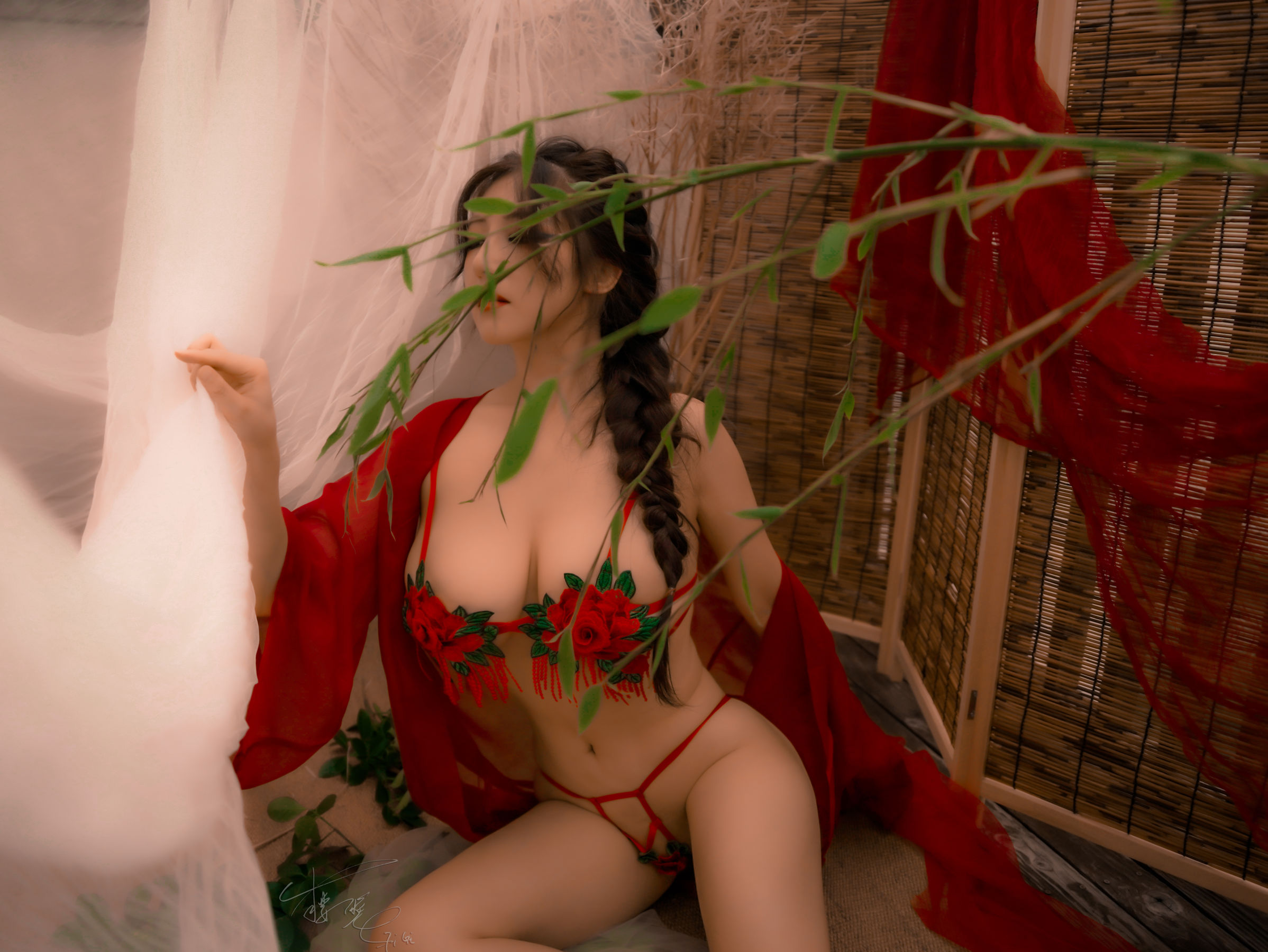 网络红人樱晚gigi – 胭花 [21P] - 秀人网免费无水印在线套图写真