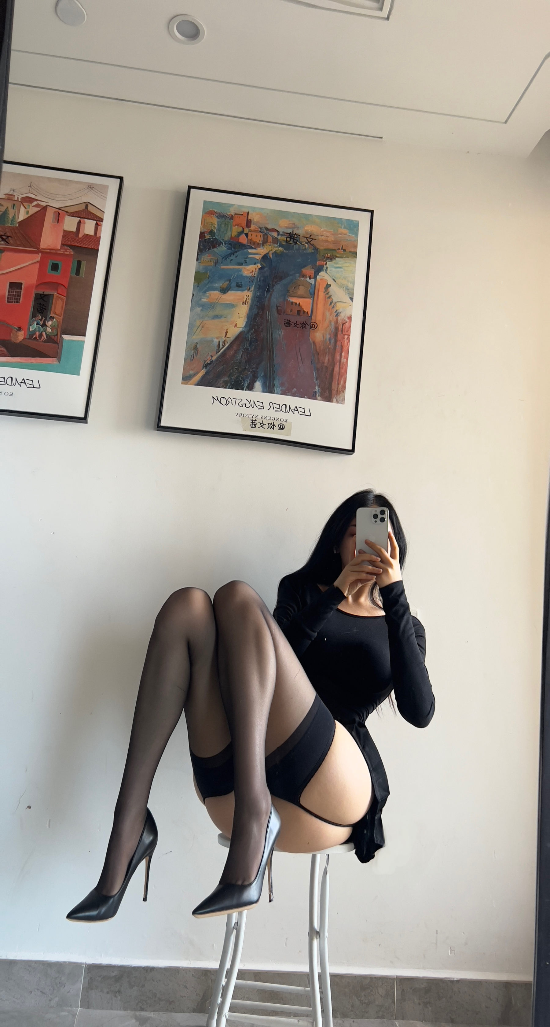 Cool文茜 – 吊带黑色 [19P] - 秀人网免费无水印在线套图写真