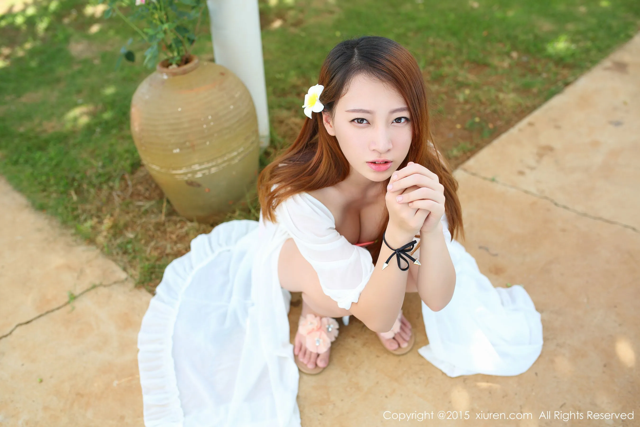 图片[6]-丽莉Lily《涠洲岛旅拍》薄纱长裙+海边系列 秀人网 No.346-COS写真在线网