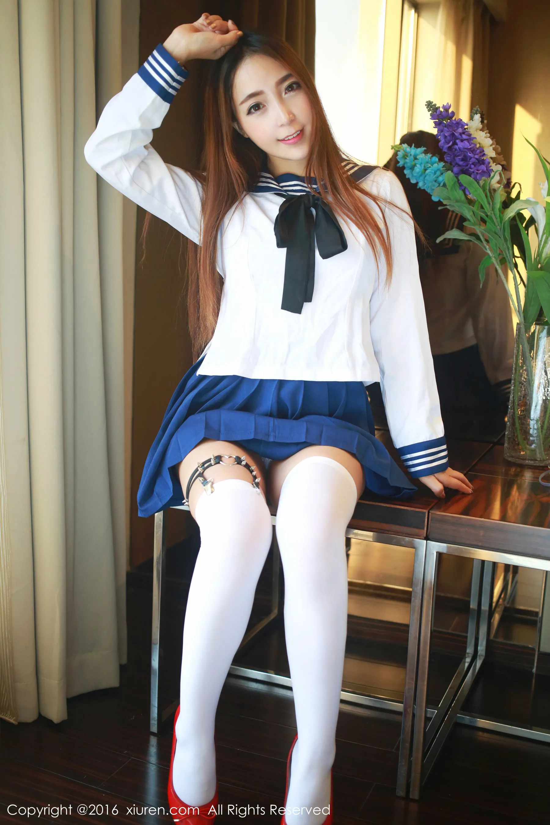 图片[5]-黄歆苑《学生装制服诱惑+抹胸内衣》 秀人网 No.486-COS写真在线网