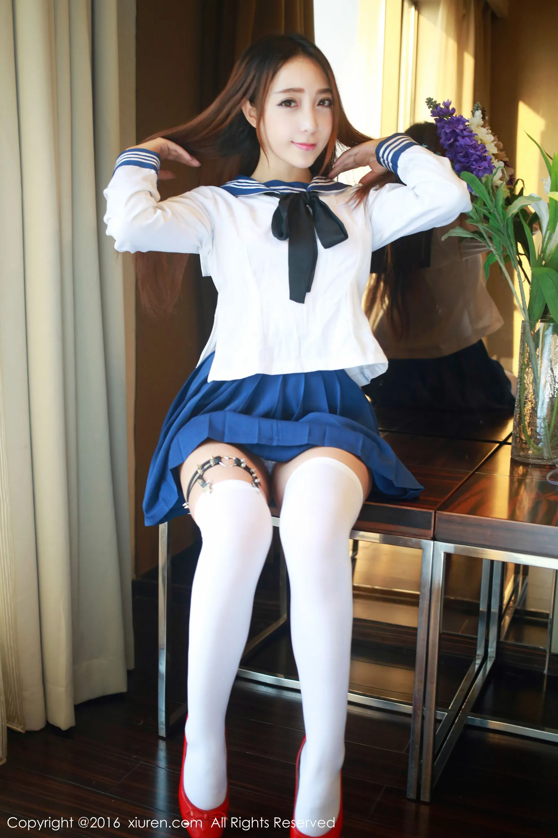 图片[6]-黄歆苑《学生装制服诱惑+抹胸内衣》 秀人网 No.486-COS写真在线网