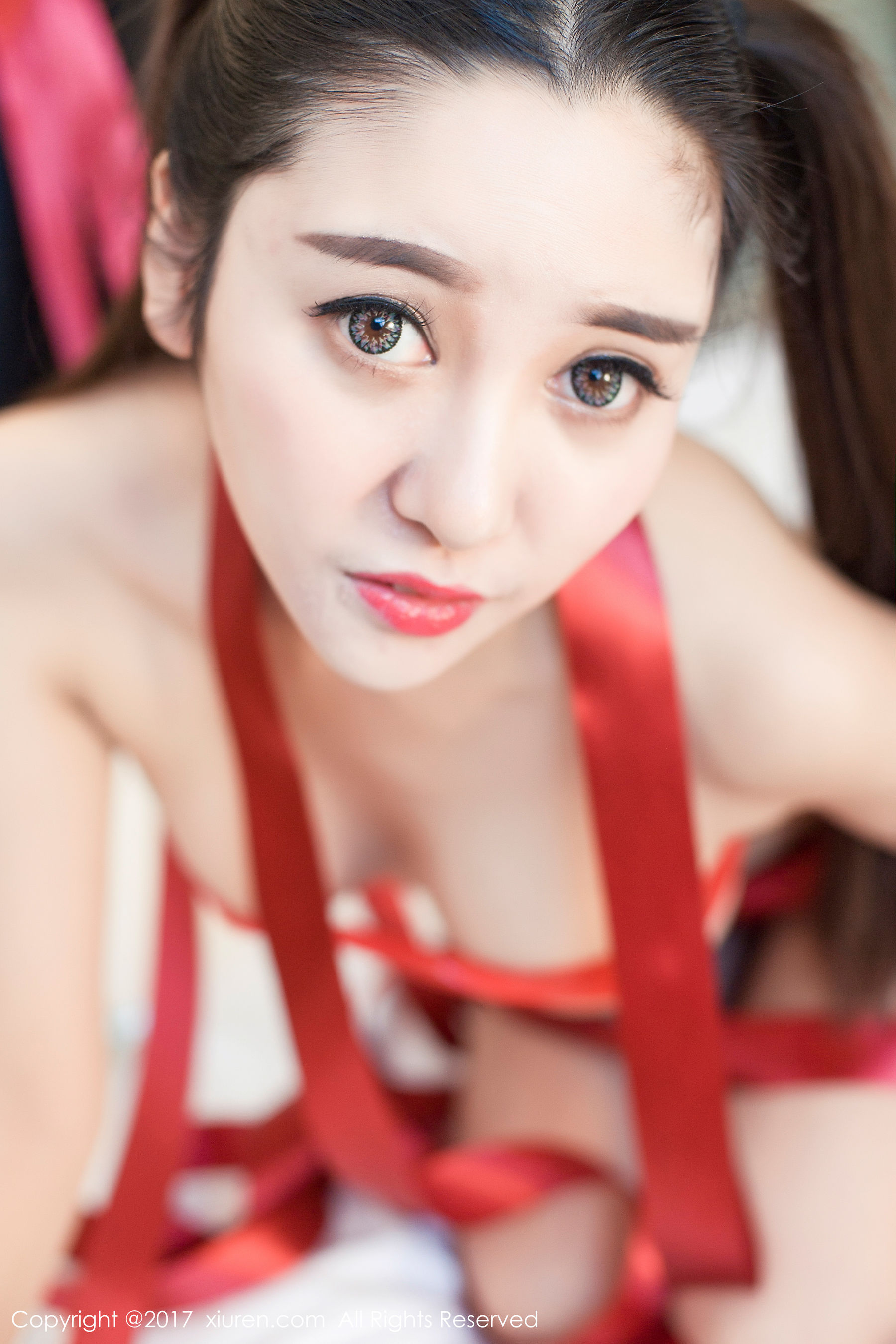 图片[3]-李梓熙《红丝带束缚+开胸透视装》 秀人网XIUREN No.717-COS写真在线网