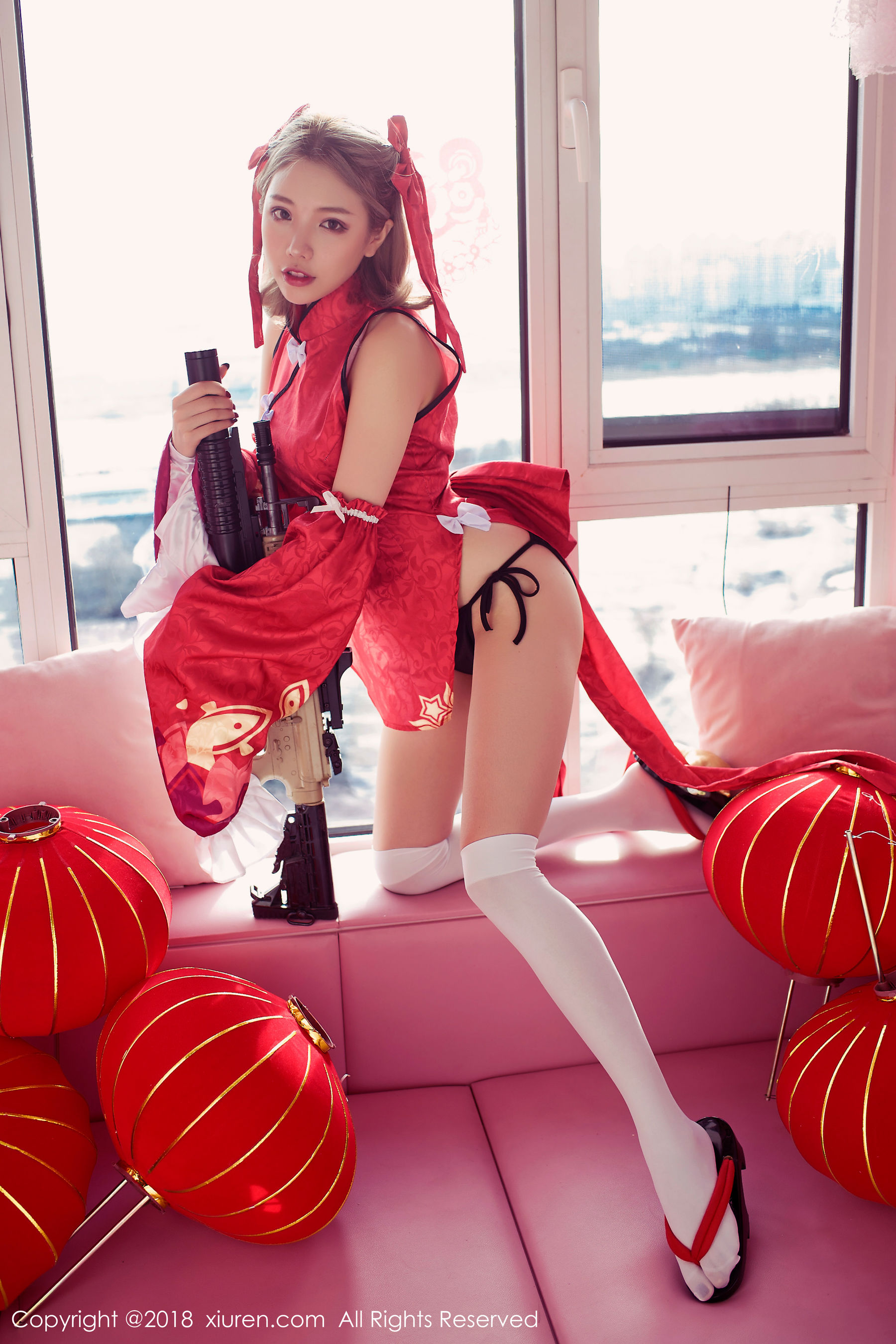 图片[5]-黄楽然《保鲜膜裹身+极品COS枪娘》 秀人 No.911-COS写真在线网