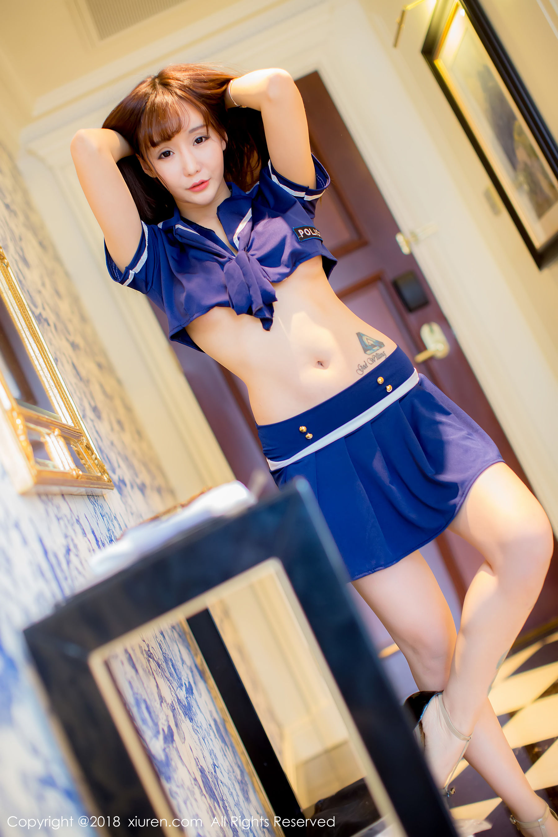 图片[5]-顾灿《蓝色制服》 XiuRen 秀人网 No.1005-COS写真在线网