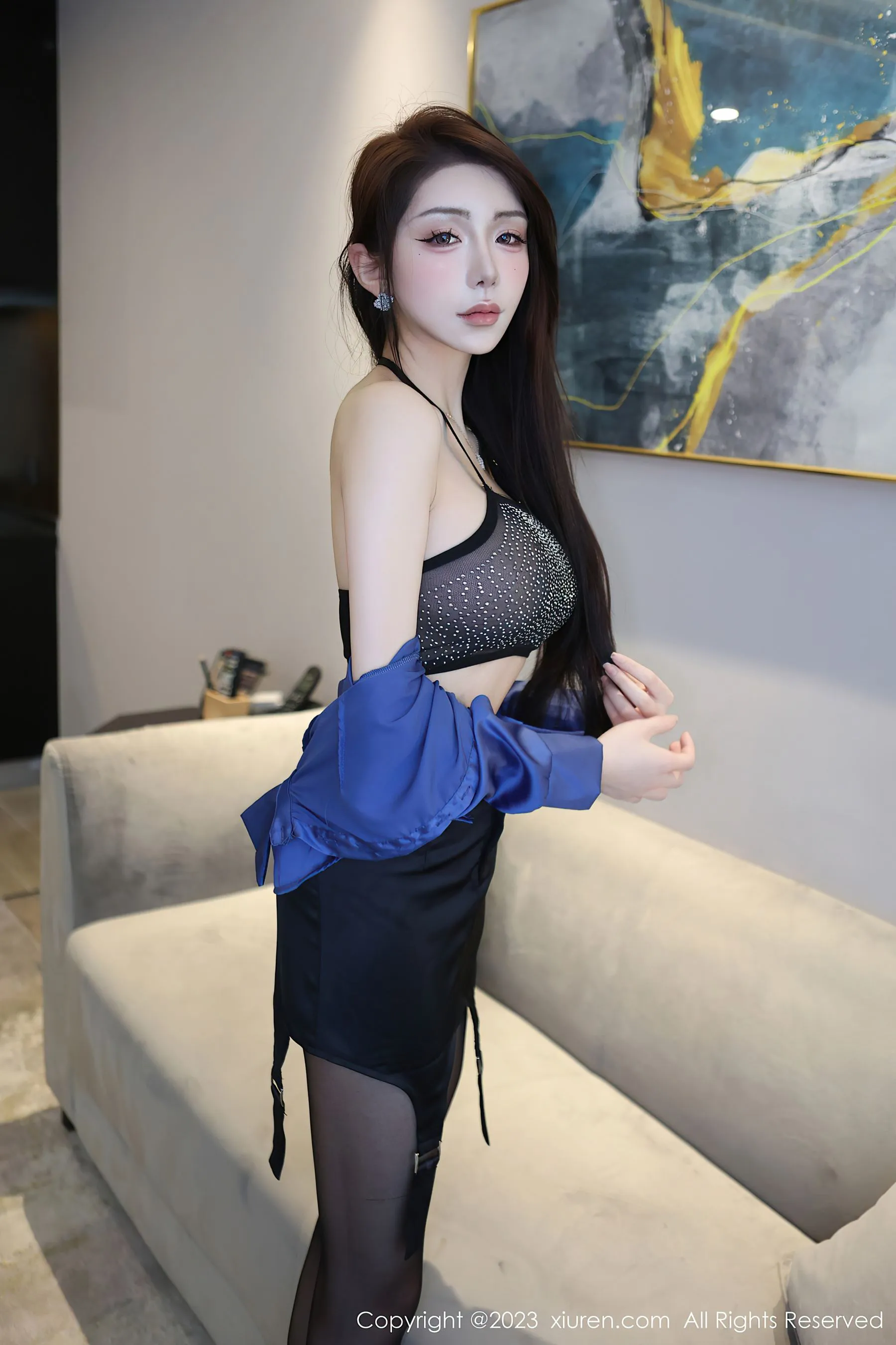 图片[3]-秀人网 No.6594 金幼汐Vivian 黑丝美腿-COS写真在线网