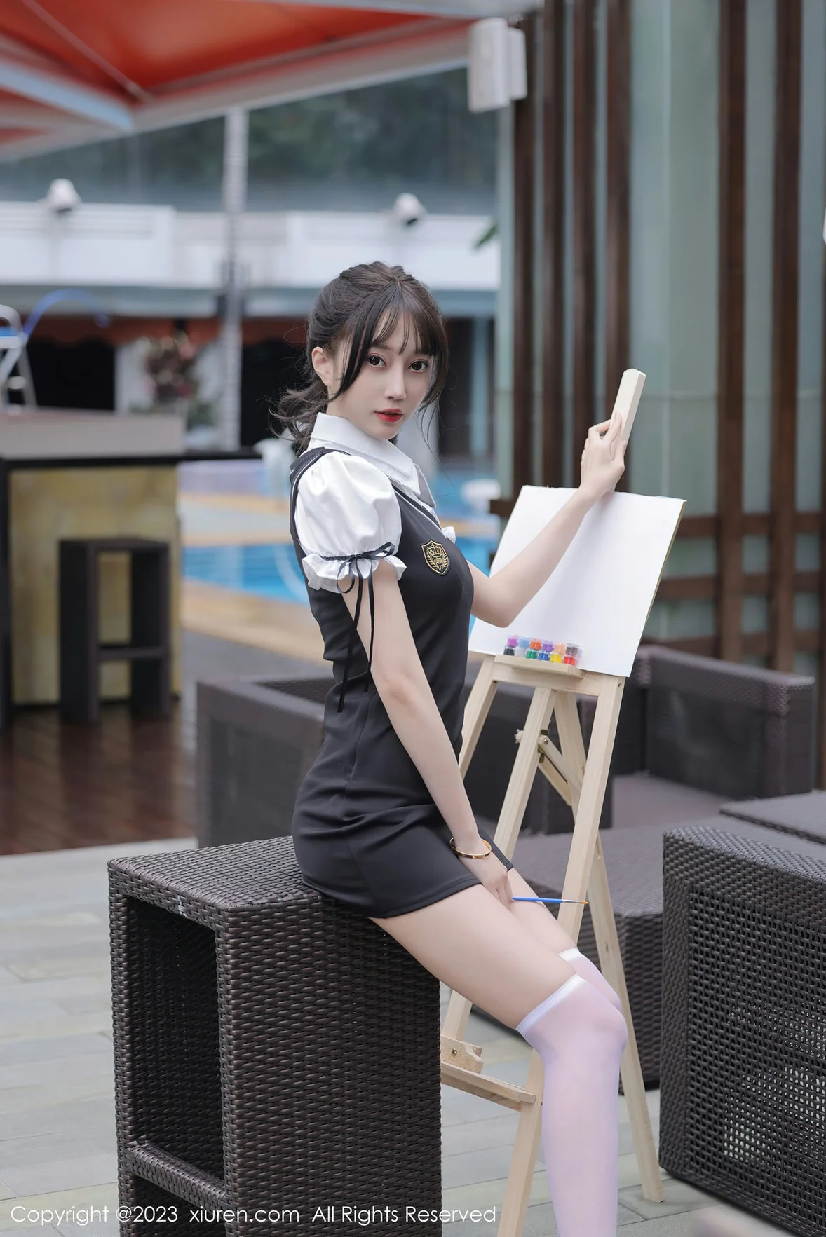 图片[3]-XiuRen 秀人 No.6889 玥儿玥er 黑色背带裙广州旅拍 [73P]-COS写真在线网