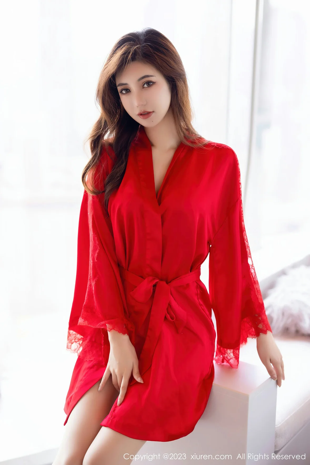图片[3]-XiuRen 秀人 No.7043 绮里嘉ula 红色睡裙性感写真 [88P]-COS写真在线网