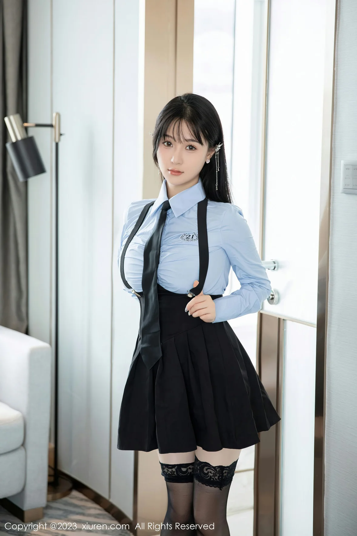 图片[3]-XiuRen 秀人 No.7140 柚琪Rich 性感学妹装扮 [77P]-COS写真在线网
