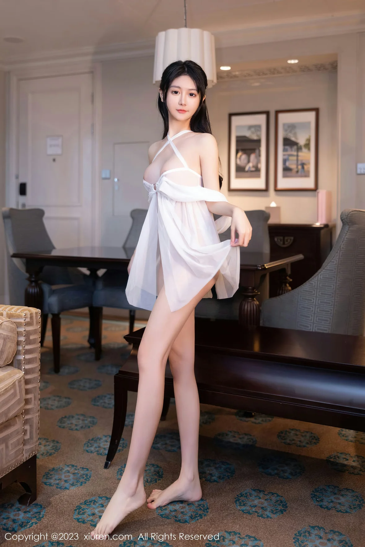 图片[6]-XiuRen 秀人 No.7224 幼幼 白色情趣睡裙性感写真 [89P]-COS写真在线网