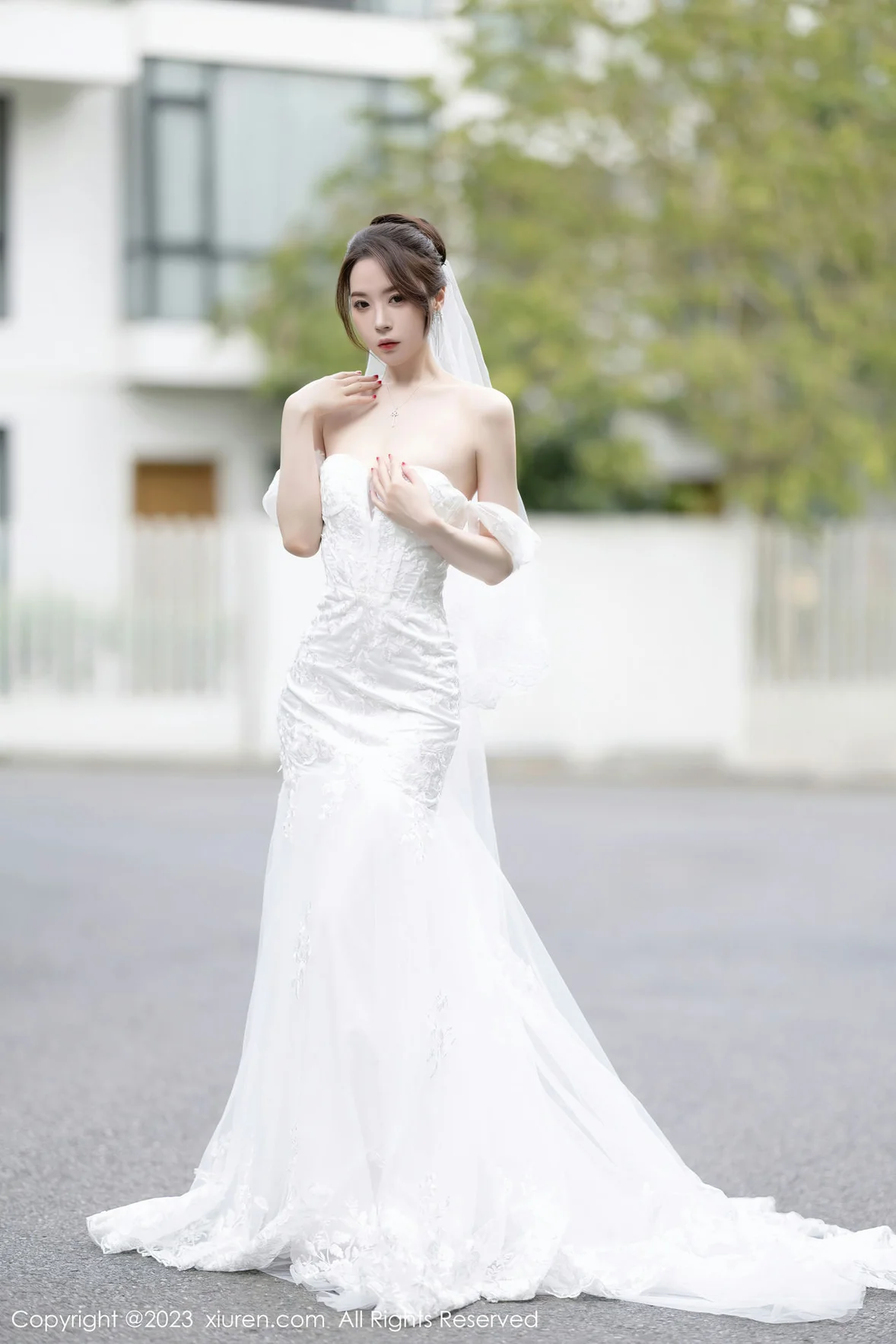图片[3]-XiuRen 秀人 No.7310 梦心玥 白色婚纱服饰安吉旅拍 [84P]-COS写真在线网