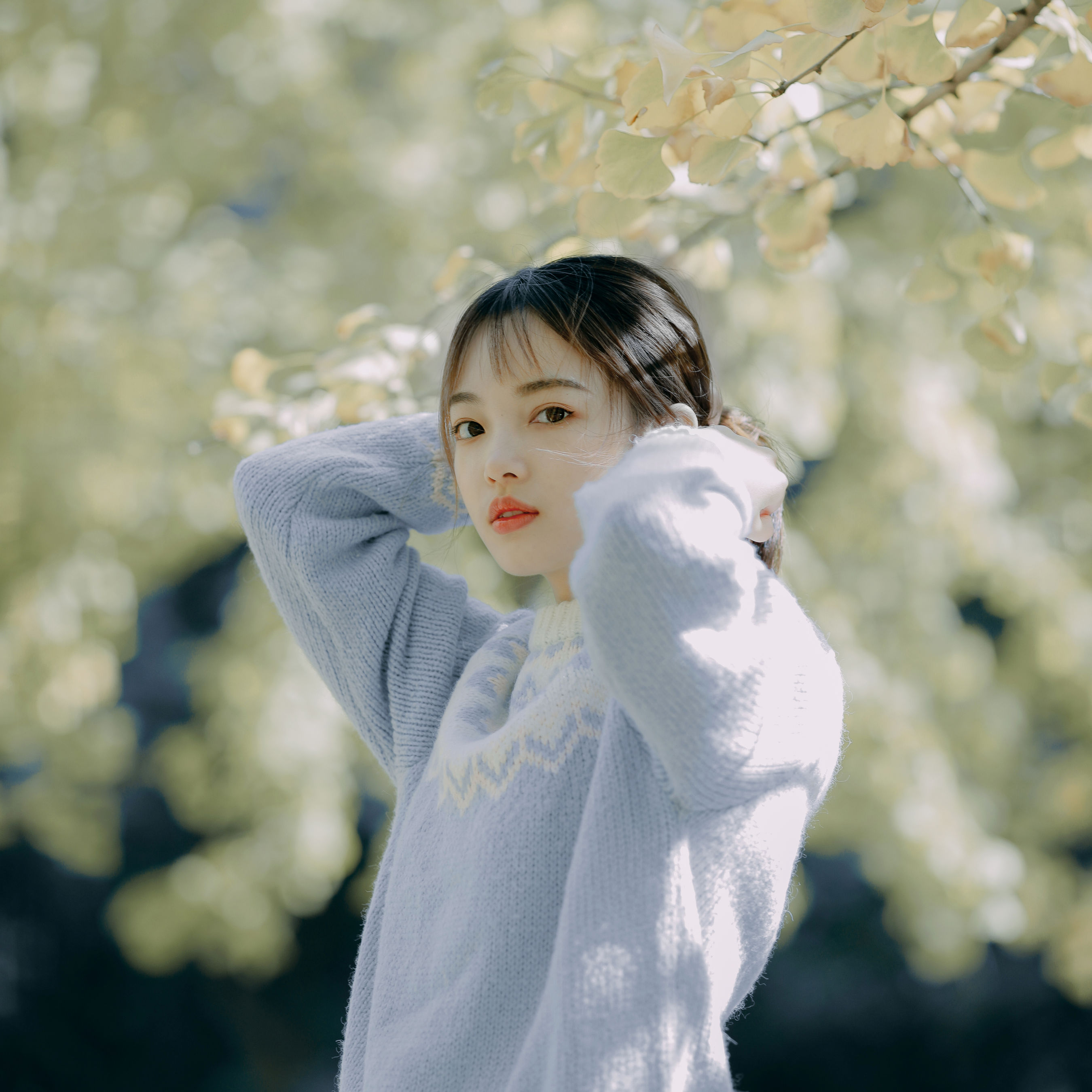 一鸭咿呀哟 – 《蓝色的银杏》[24P] - 秀人网免费无水印在线套图写真