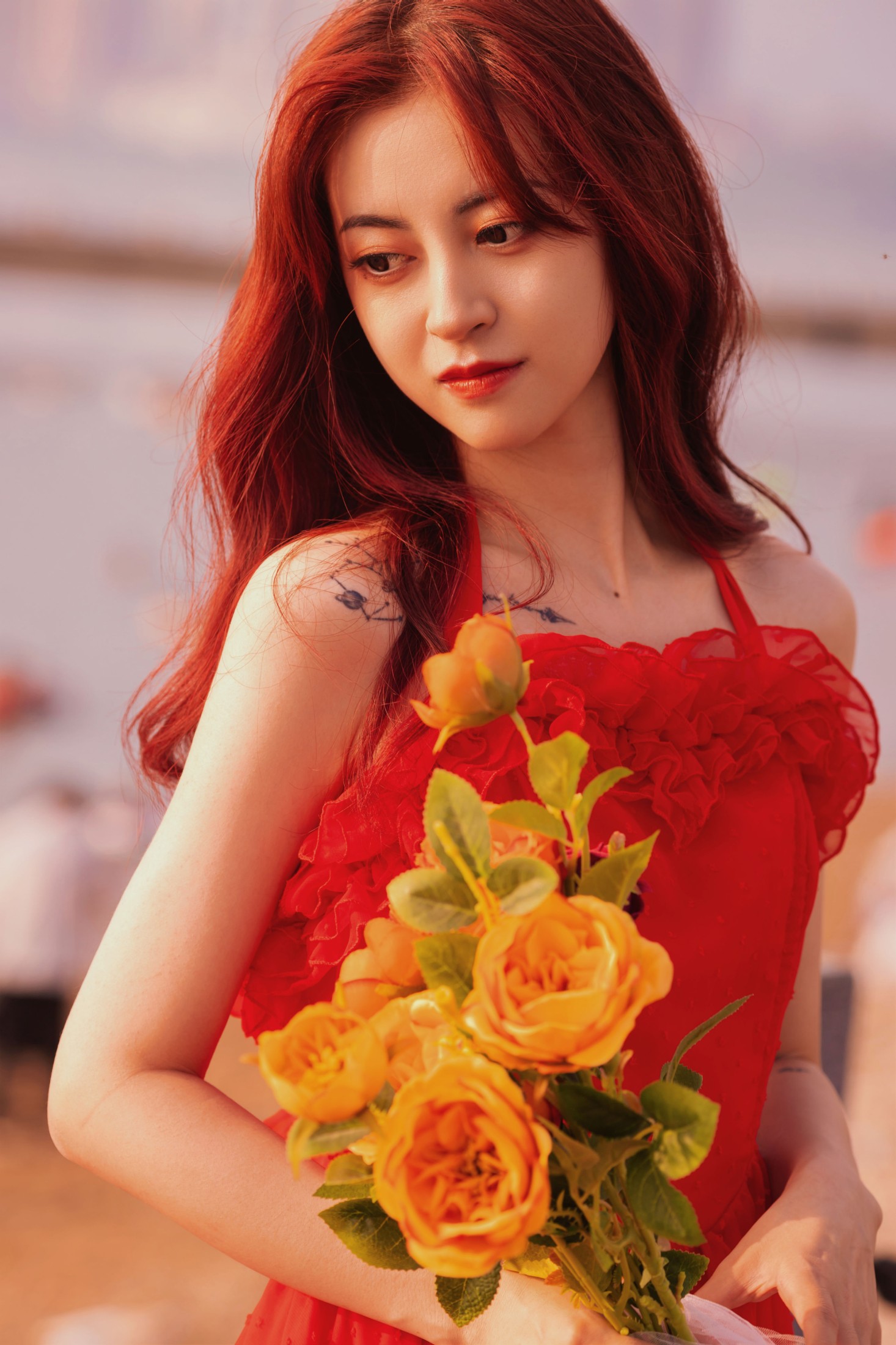 图片[3]-壹萱- – 《海边夕阳和红裙女孩》[33P]-COS写真在线网