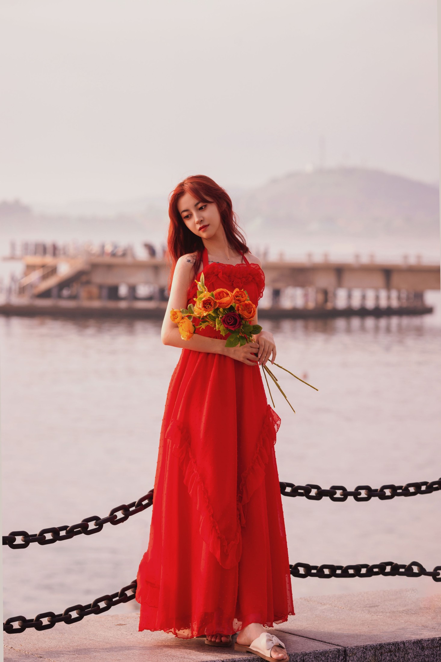 图片[4]-壹萱- – 《海边夕阳和红裙女孩》[33P]-COS写真在线网