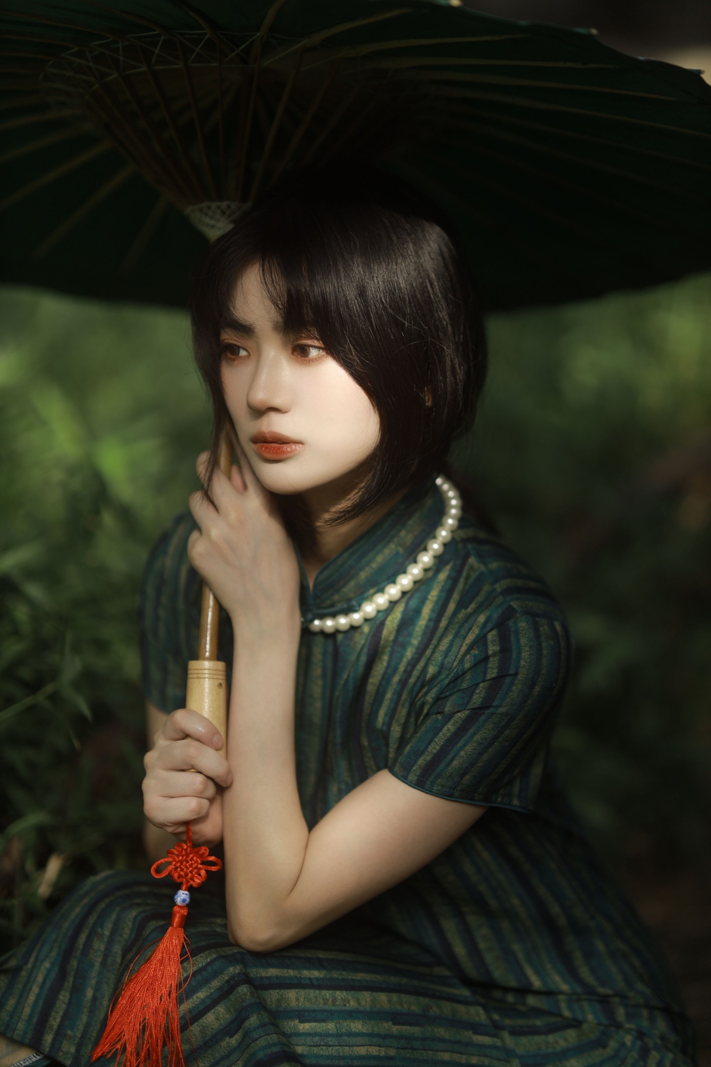 图片[4]-Elikaka – 《绿意旗袍》[36P]-COS写真在线网