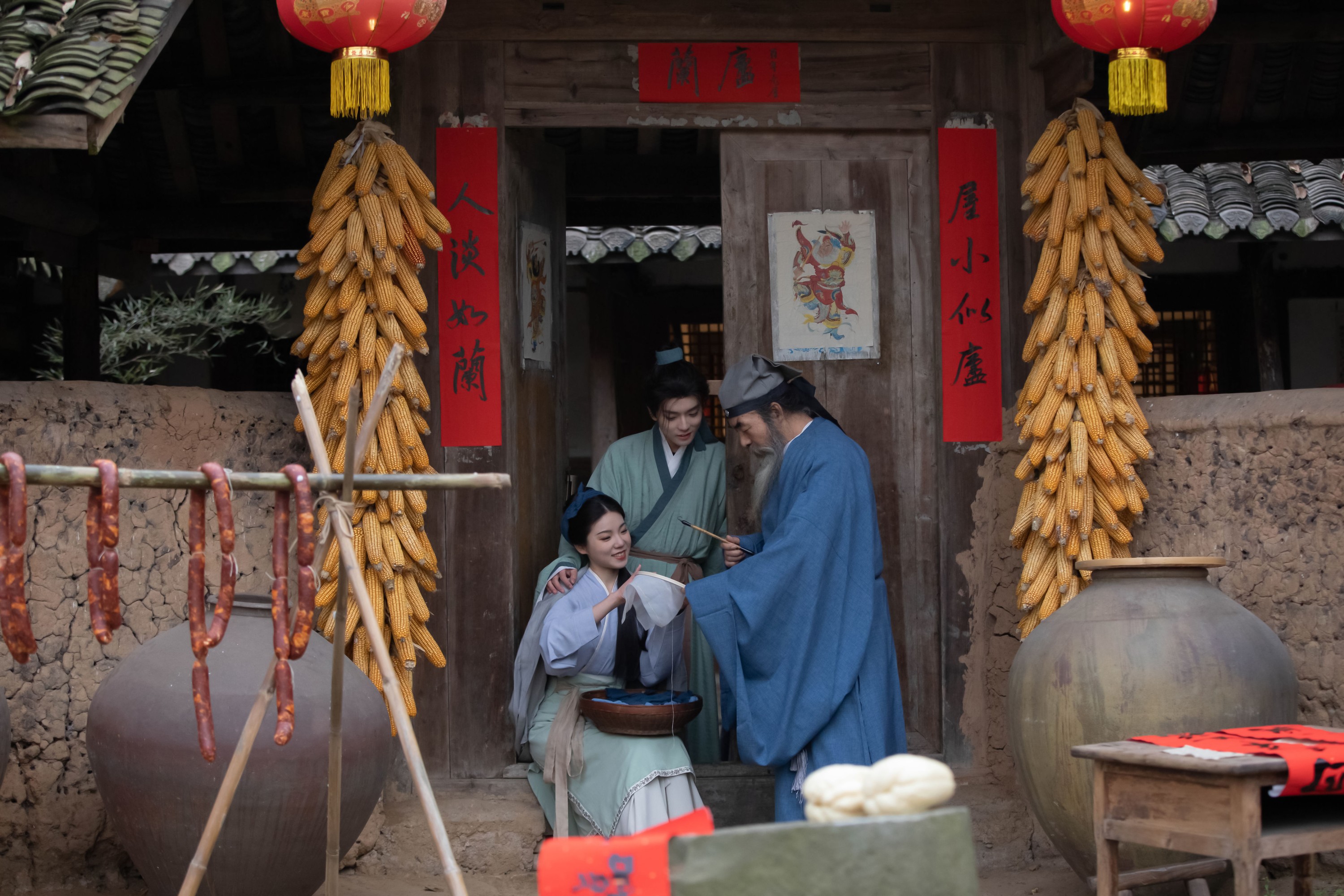图片[3]-一方伊人yi 杰桑桑桑_ 汉服爷爷云中鹤 – 《做腊肉》[26P]-COS写真在线网