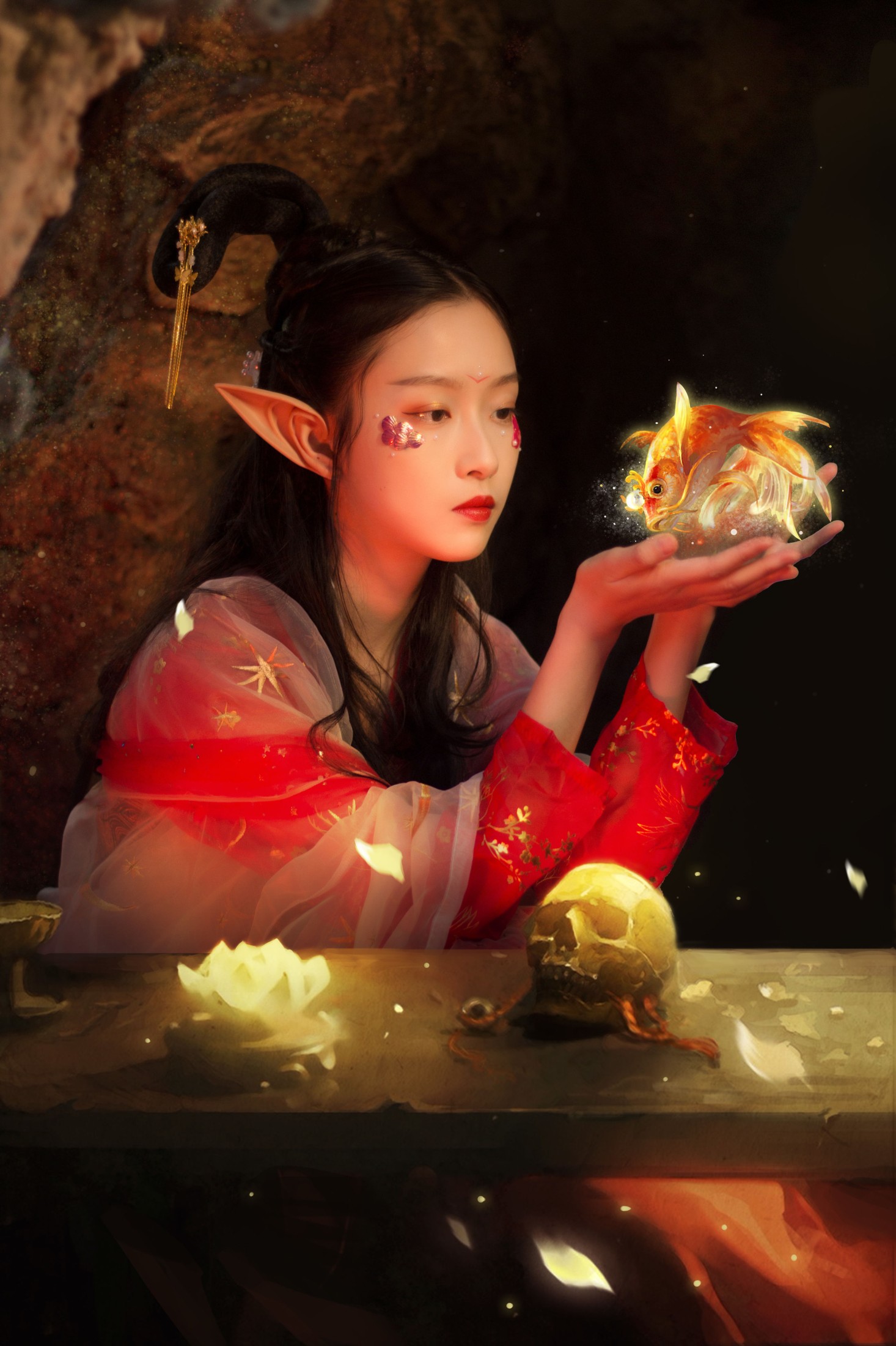 小鱼 – 《洞穴里的鲤鱼精》[20P] - 秀人网免费无水印在线套图写真