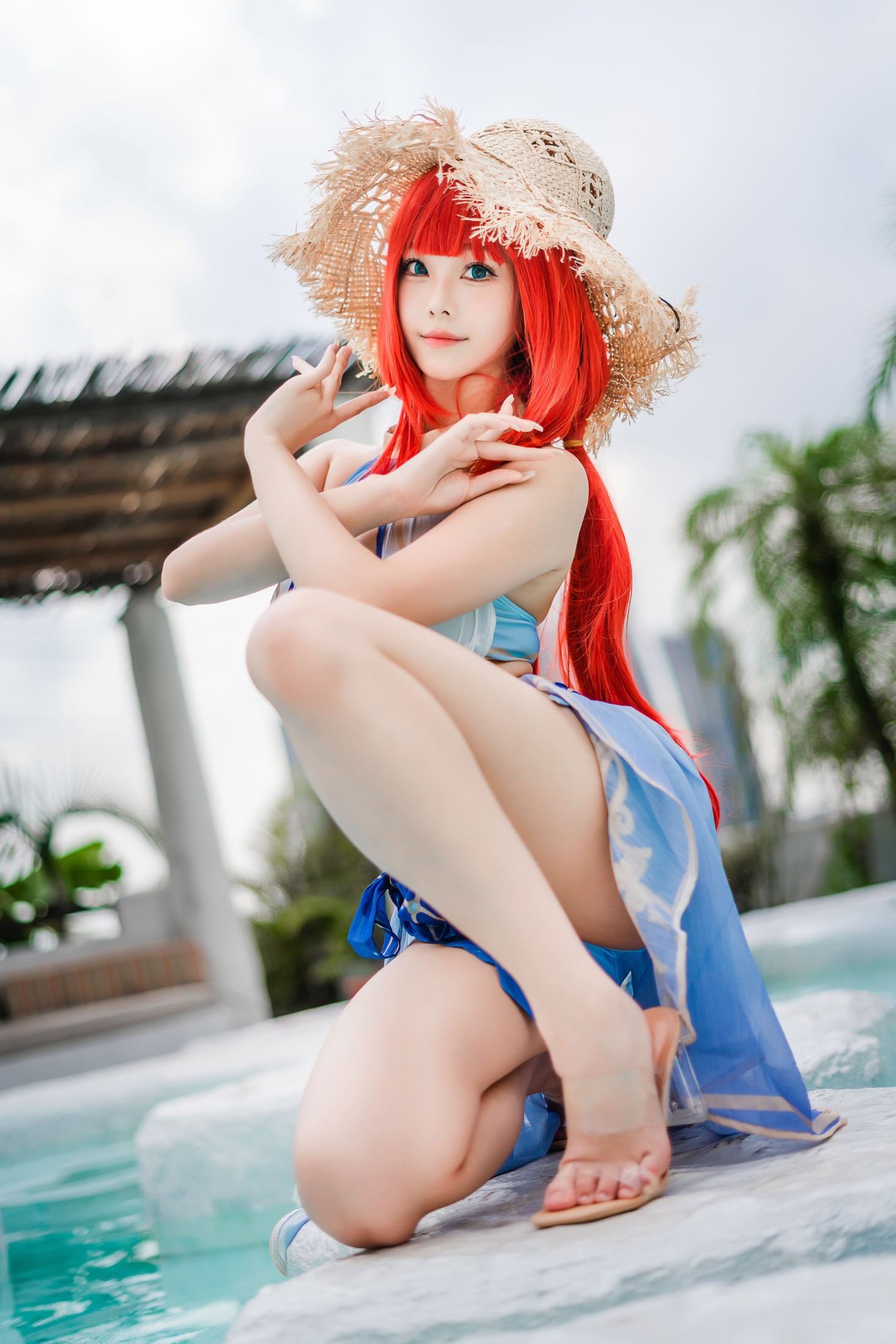 图片[3]-蜜汁猫裘 – 《原神妮露泳装》[23P]-COS写真在线网