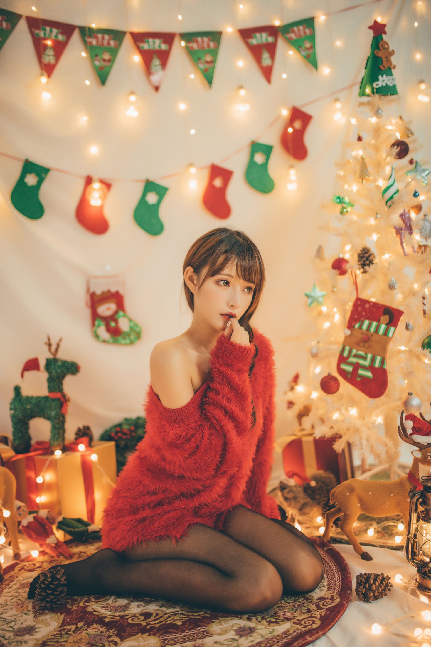 图片[3]-希希呐 – 《红色毛衣》[22P]-COS写真在线网