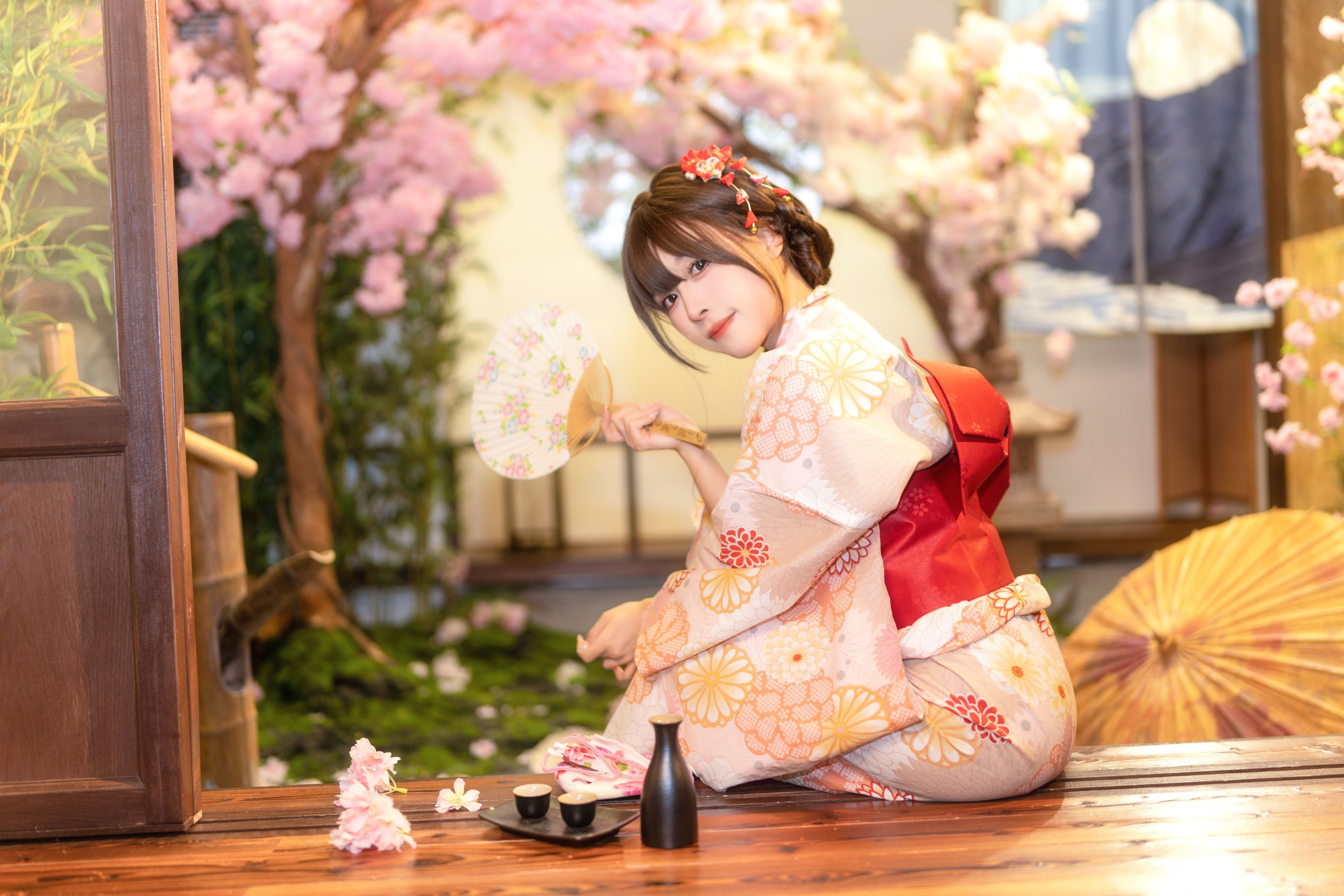 图片[6]-葡萄可尔必思 – 《樱花庭院和风浴衣》[23P]-COS写真在线网