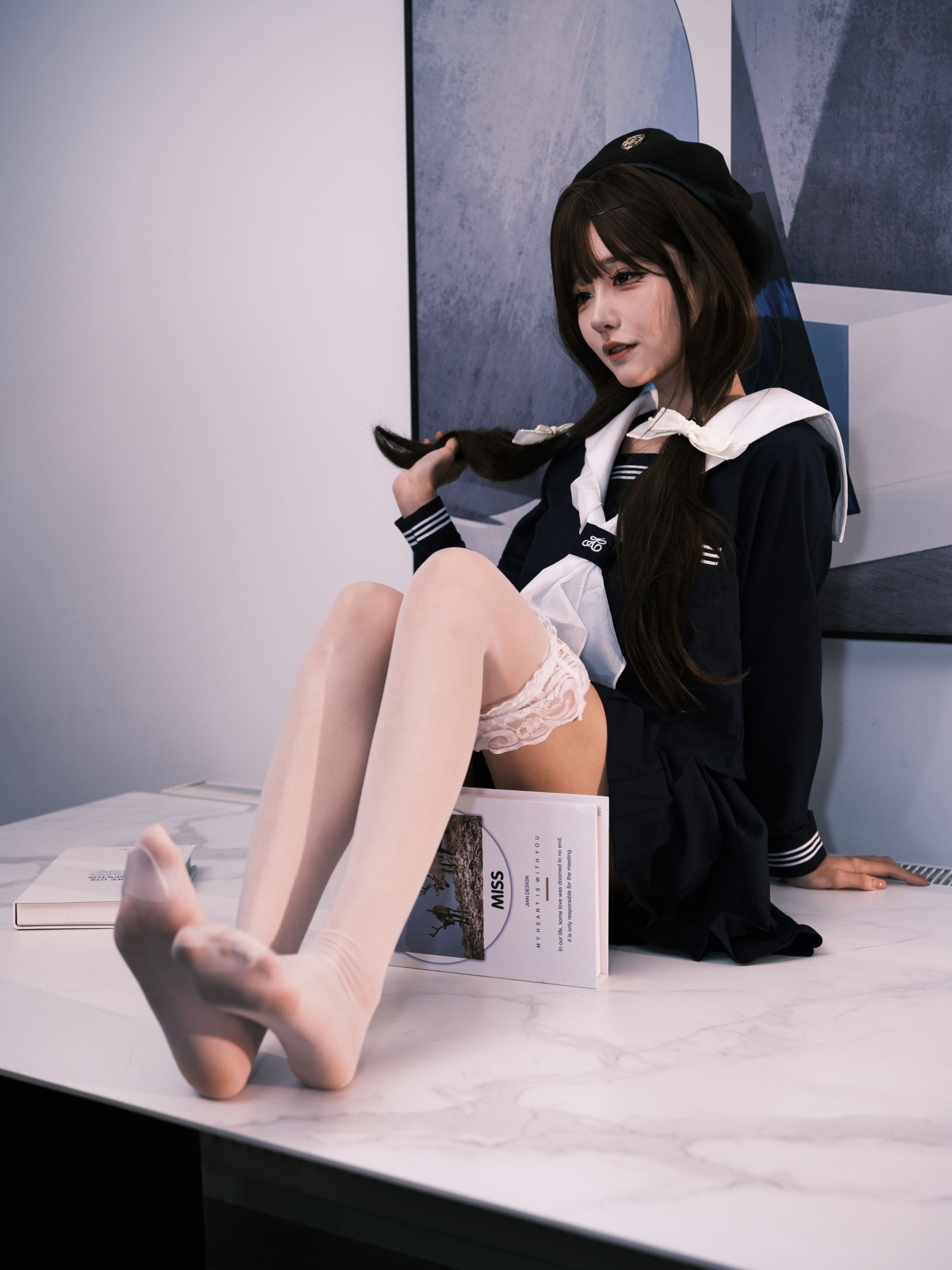 图片[5]-孟程程 – 《女水手的假日 深蓝白丝版》[16P]-COS写真在线网