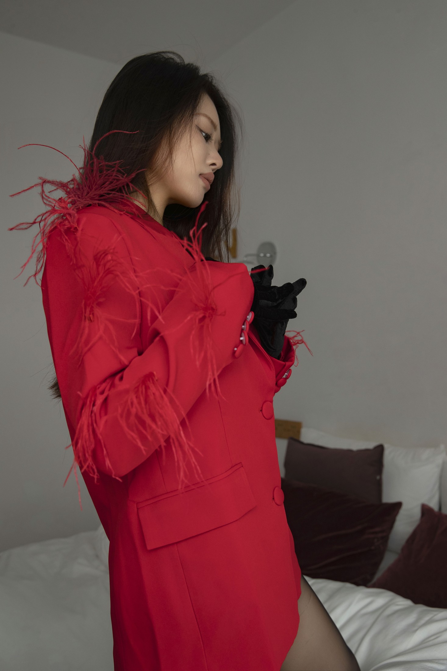 图片[5]-Chenaling_CL – 《RED COAT》[37P]-COS写真在线网