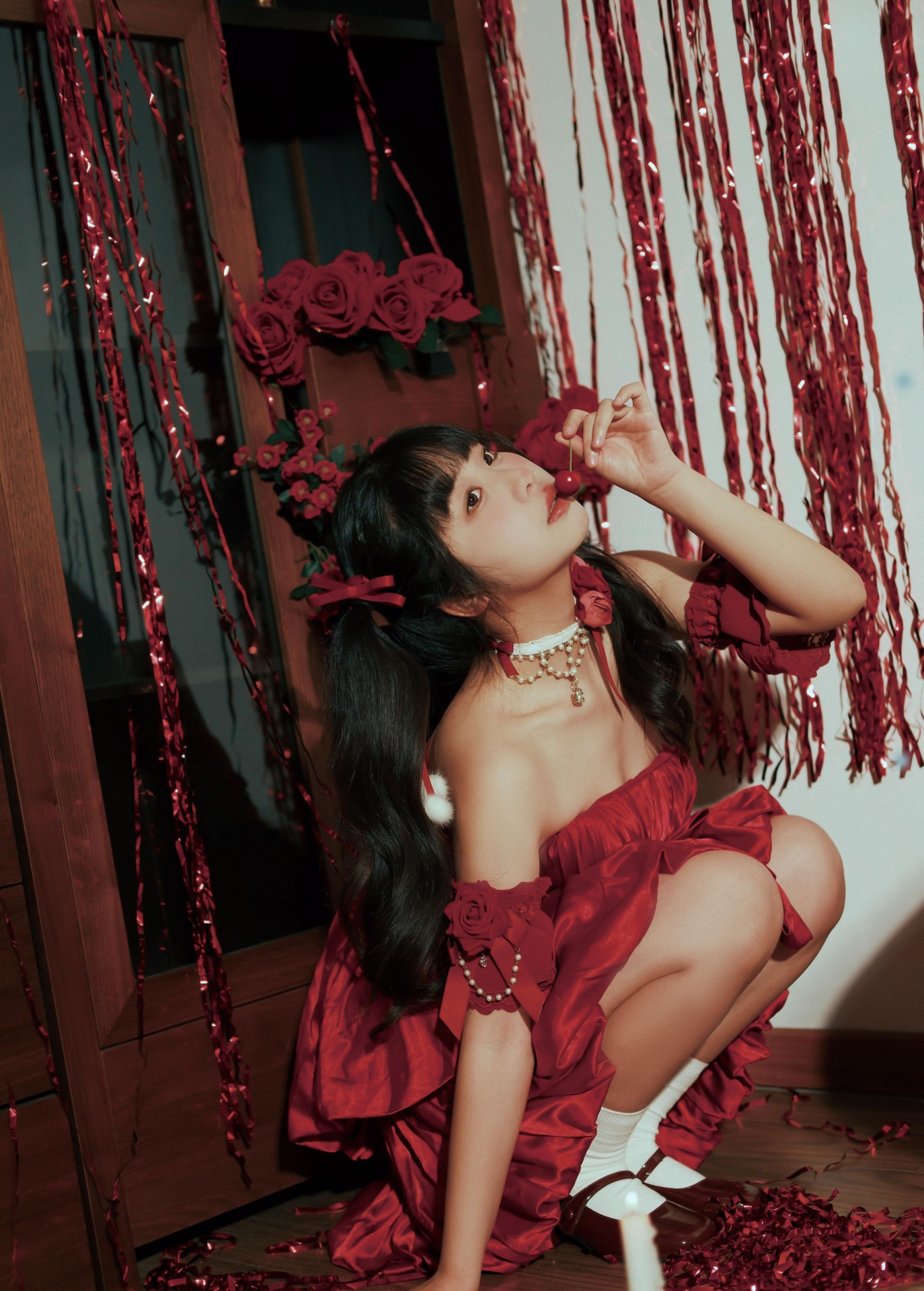 图片[2]-梅子梅子 – 《红裙女孩》[13P]-COS写真在线网