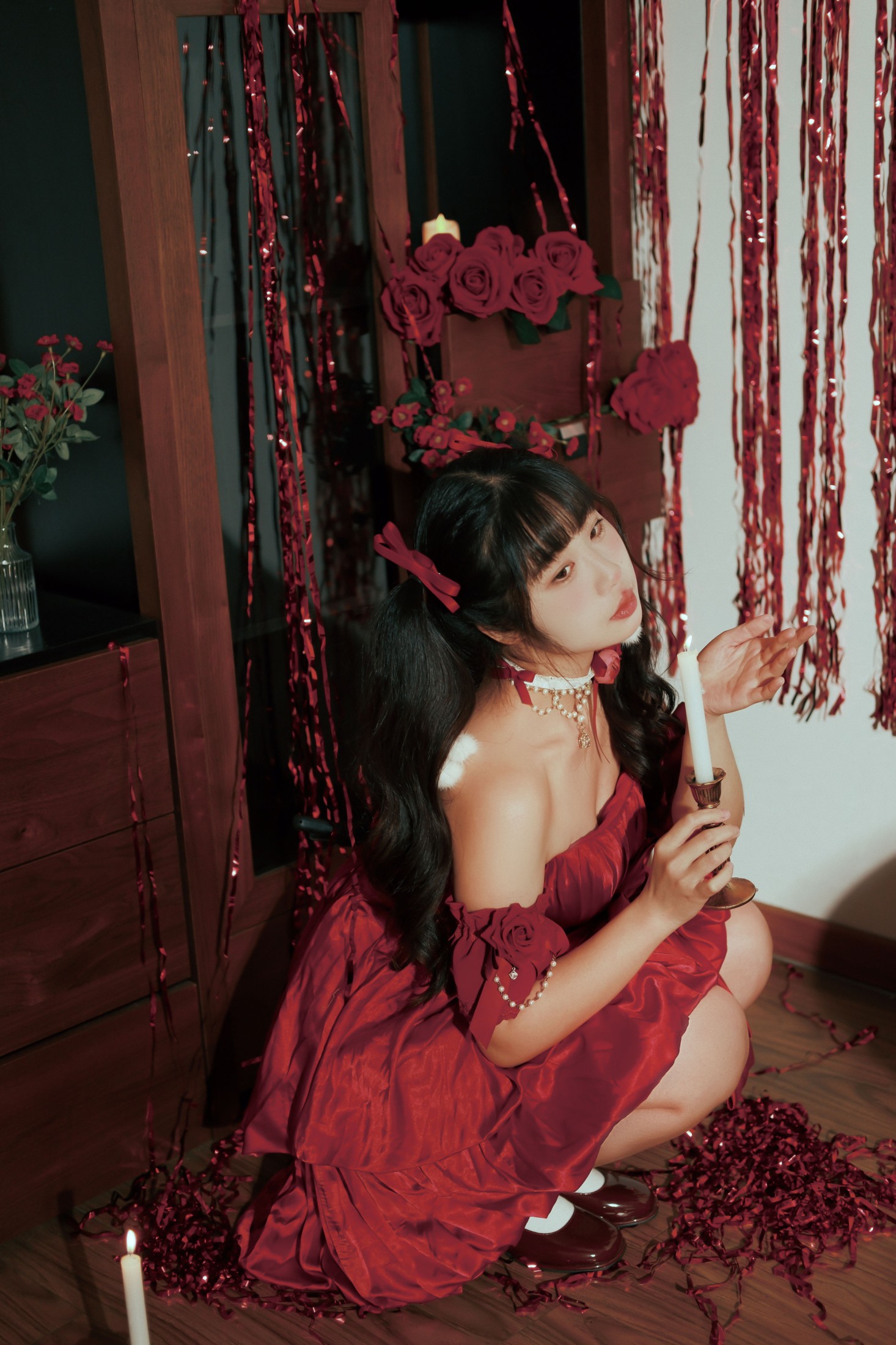 图片[4]-梅子梅子 – 《红裙女孩》[13P]-COS写真在线网