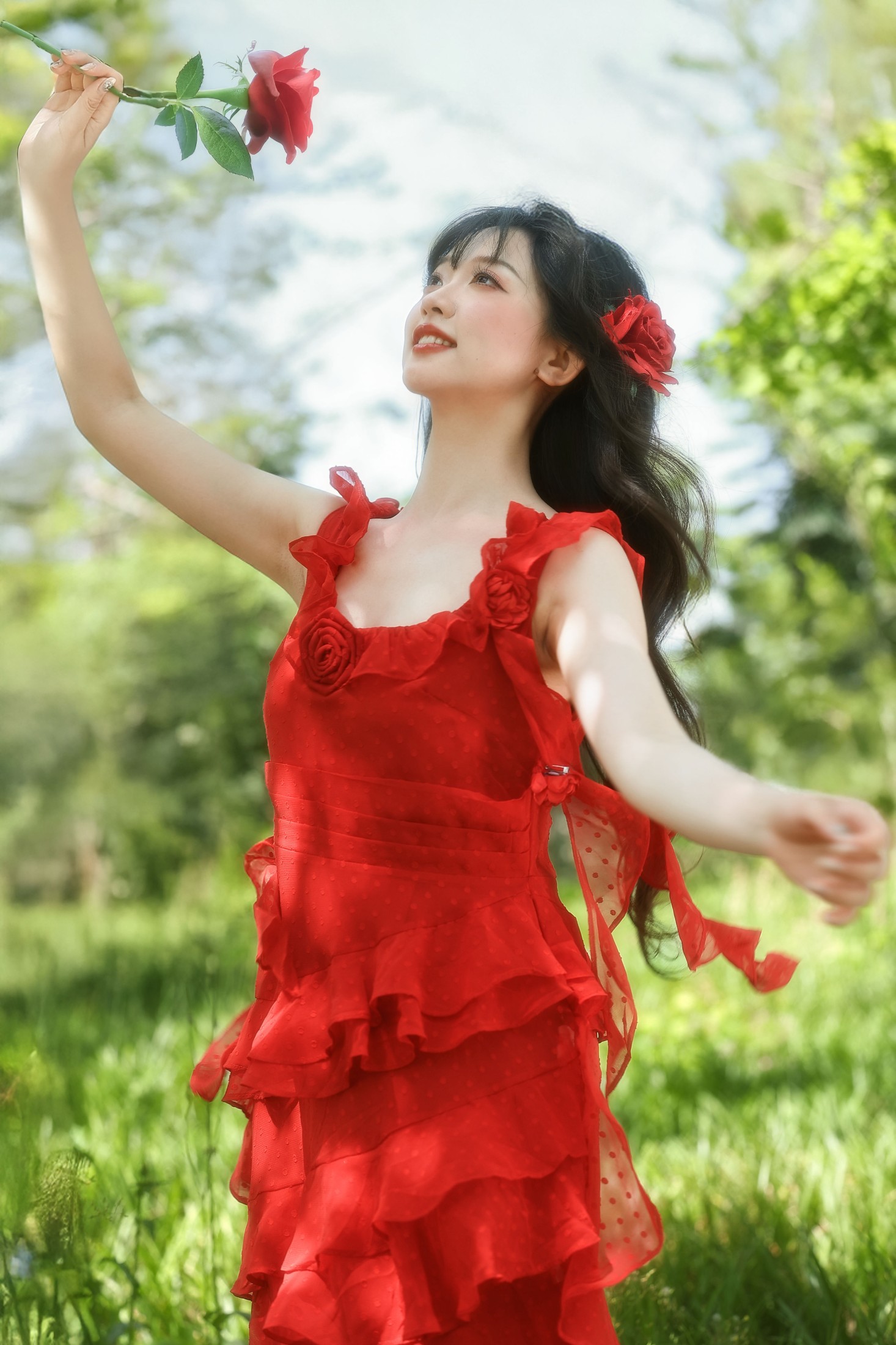 图片[3]-狮子 – 《满屏生命力，像极了夏日肆意绽放的红玫瑰》[20P]-COS写真在线网