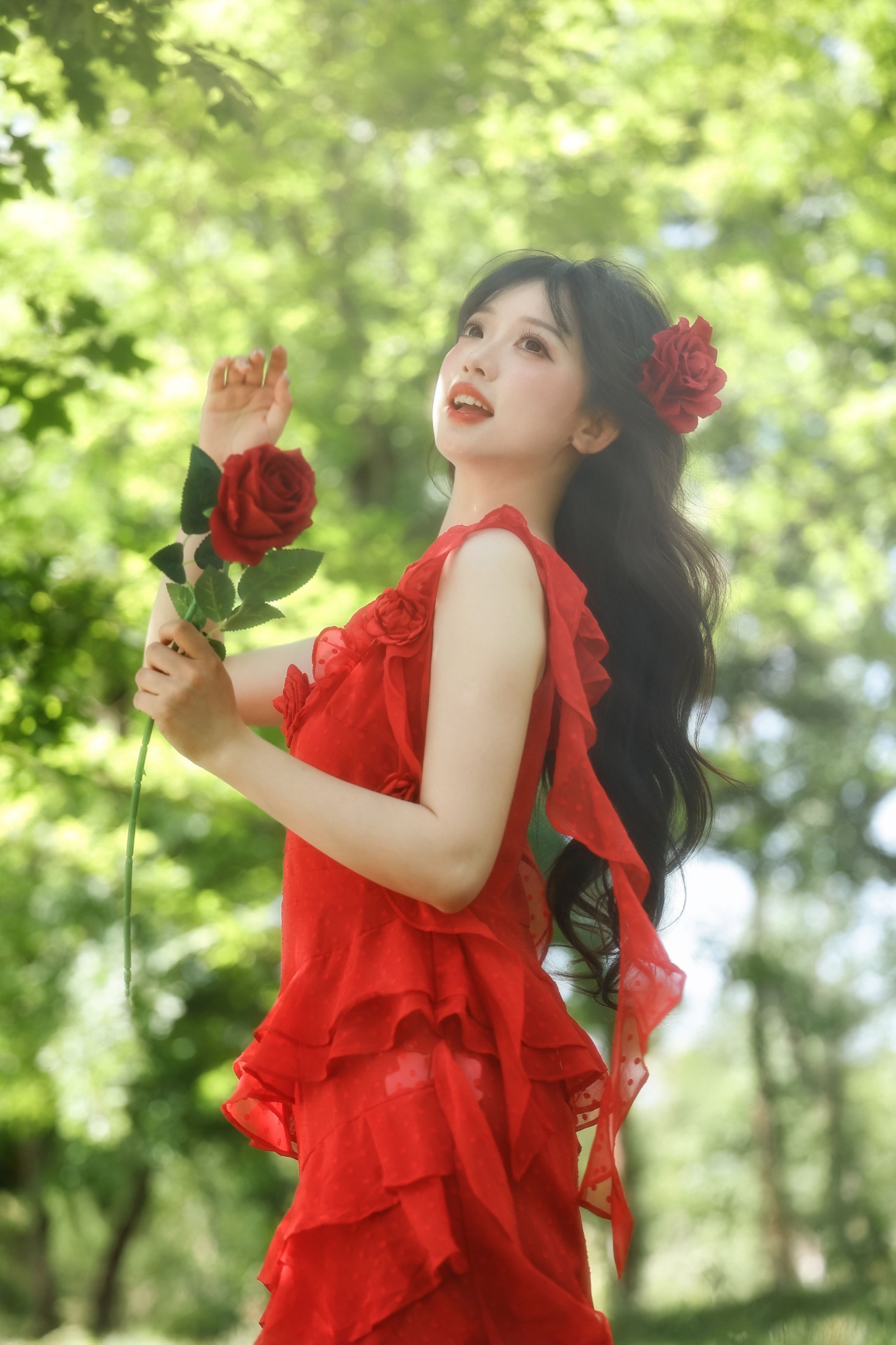 图片[6]-狮子 – 《满屏生命力，像极了夏日肆意绽放的红玫瑰》[20P]-COS写真在线网