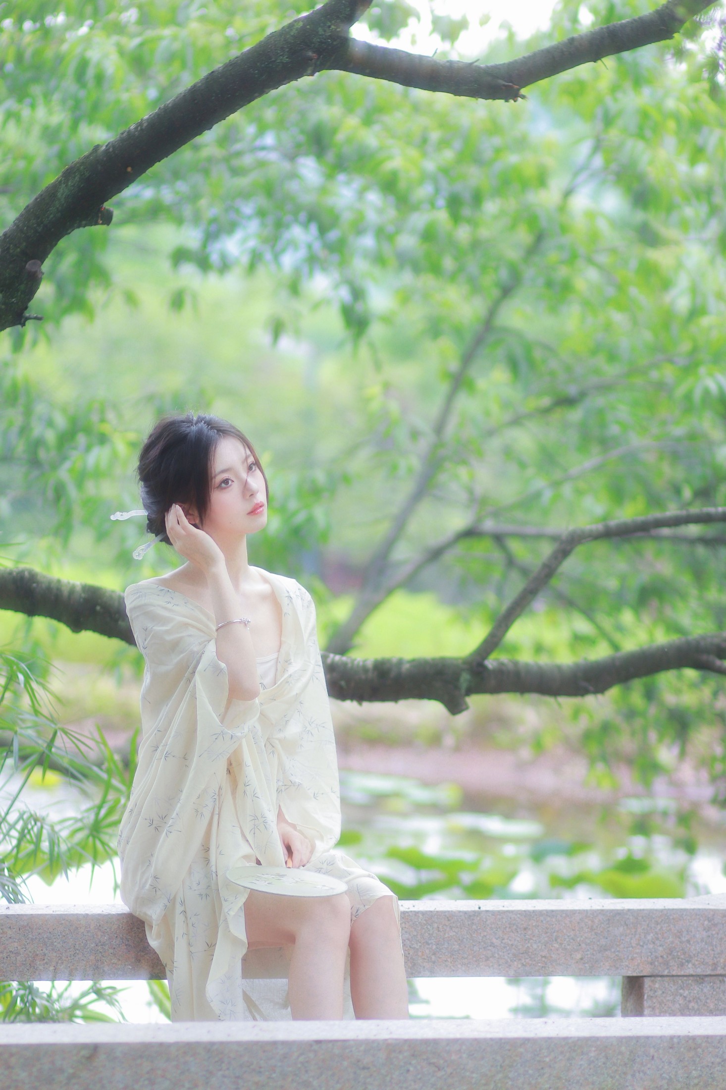 图片[5]-鹿离 – 《清冷感新中式～初夏的绿意》[14P]-COS写真在线网