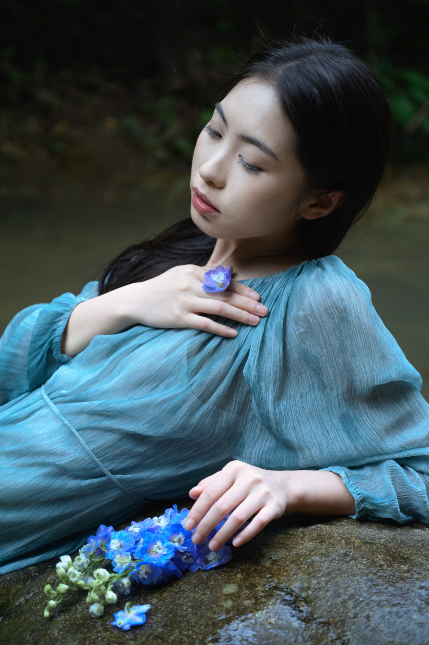 图片[3]-半个月亮 – 《蓝》[19P]-COS写真在线网
